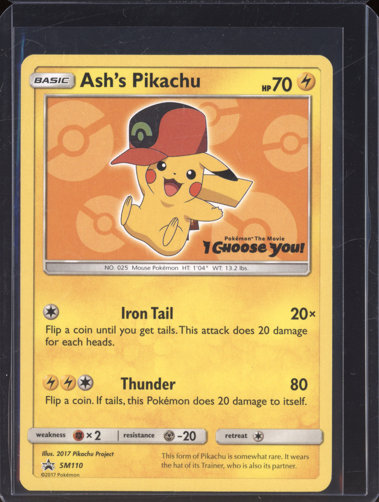 Ash's Pikachu 2017 Pokemon Sun & Moon SM110