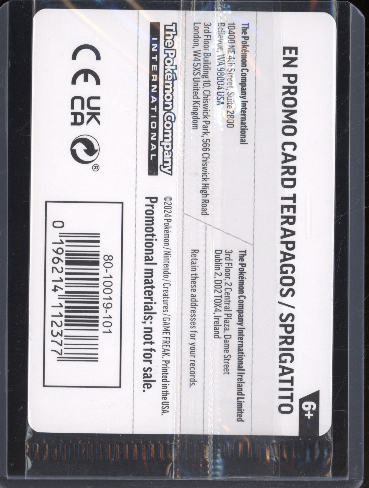 Terapagos Sprigatito 2024 Pokemon  Horizons Stamped Promo