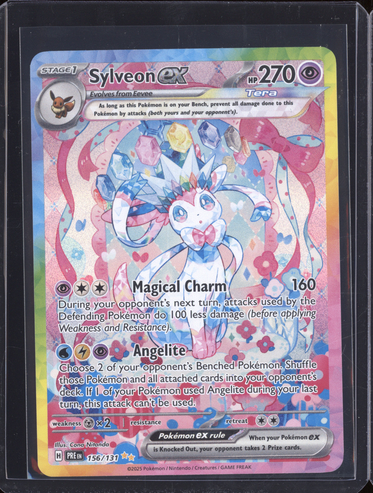 2025 Pokemon Prismatic Evolutions Sylveon EX 156/131 Special Illustration Rare