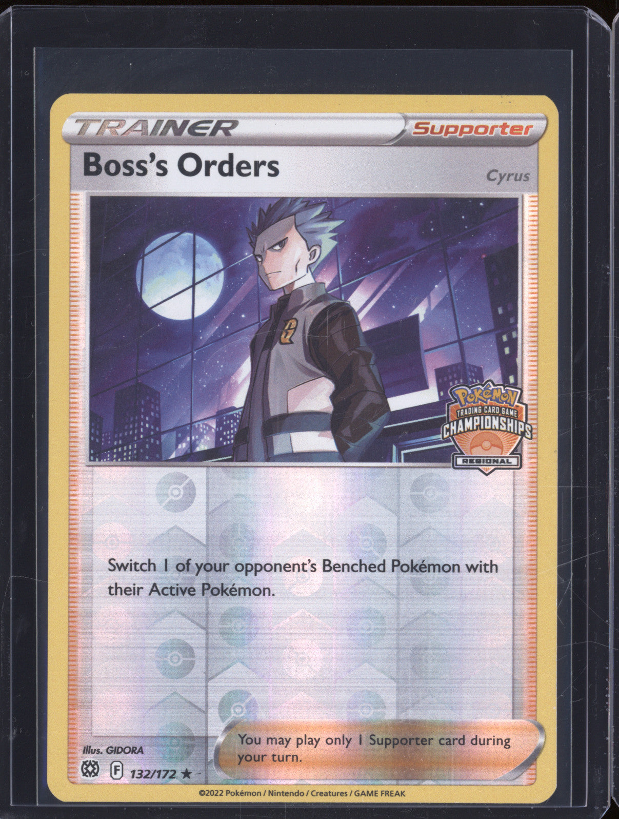 Boss's Orders 2022 Pokemon League Promo 132/172 Regional Championship Promo