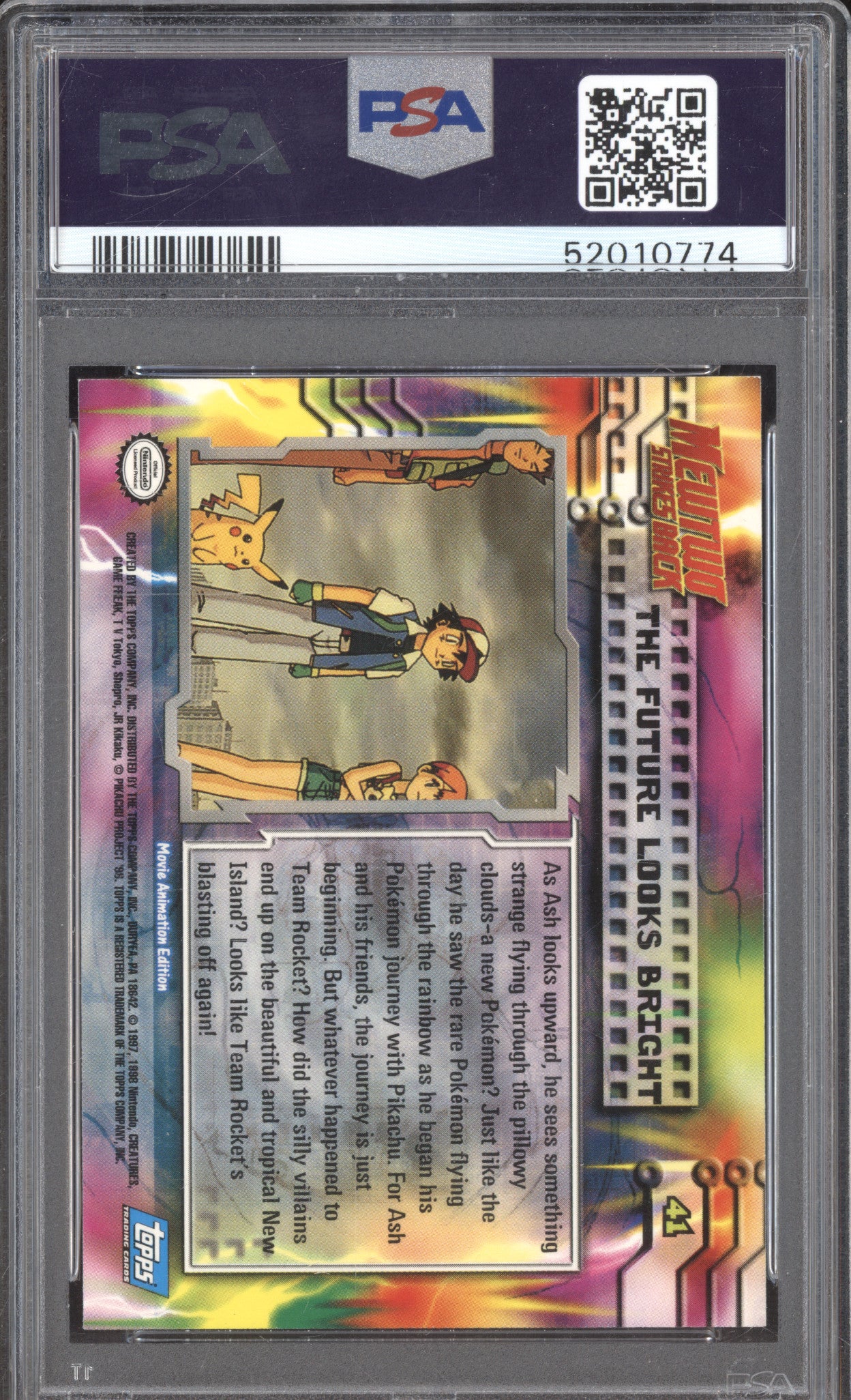 The Future Looks Bright  1999 Pokemon Topps 41 Mew Movie Edition PSA 10