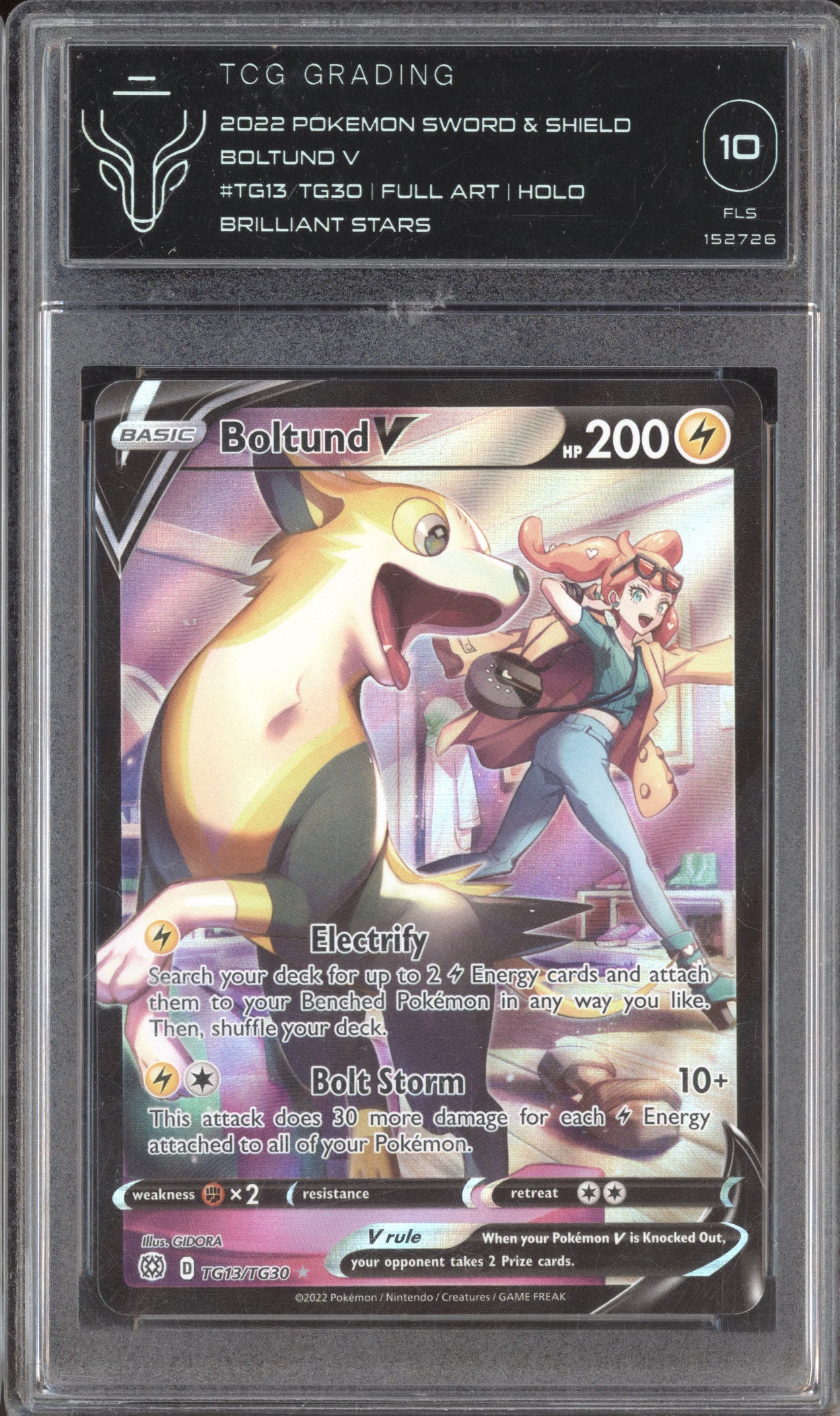 Boltund V 2022 Pokemon Brilliant Stars TG13/TG30 Full Art Holo TCG 10