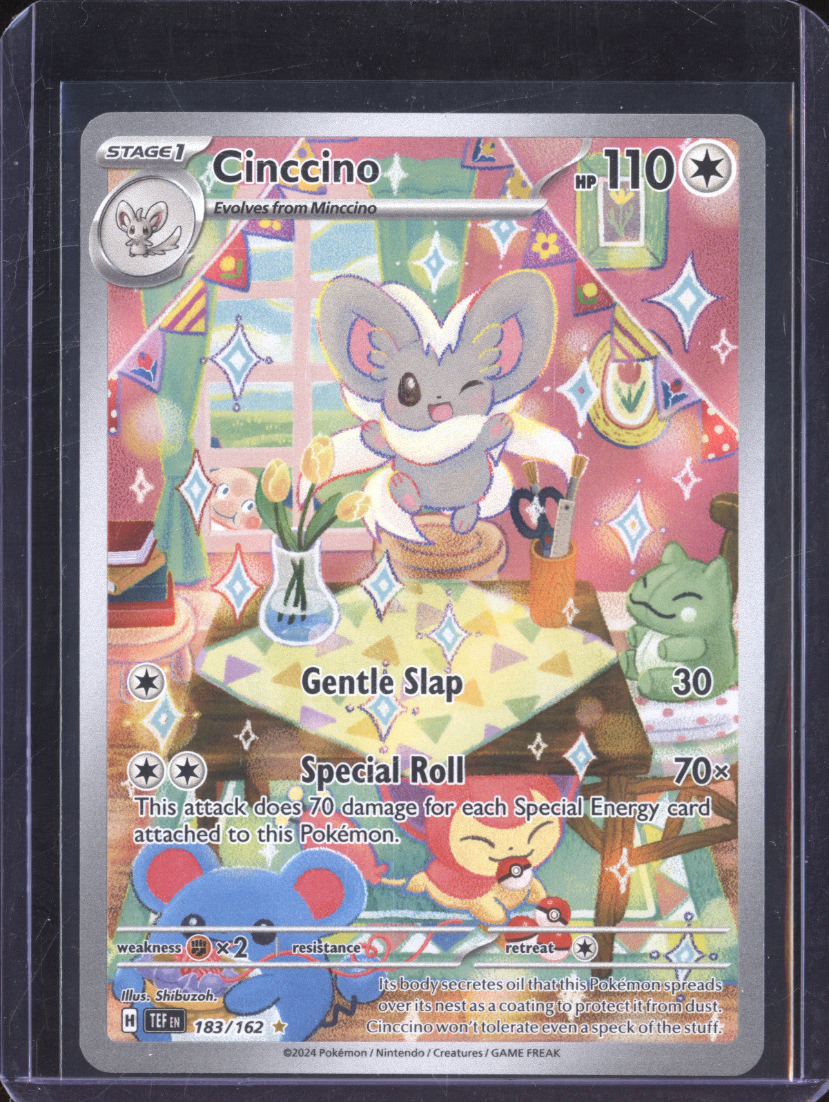 Cinccino 2024 Pokemon Temporal Forces 183/162 Illustration Rare