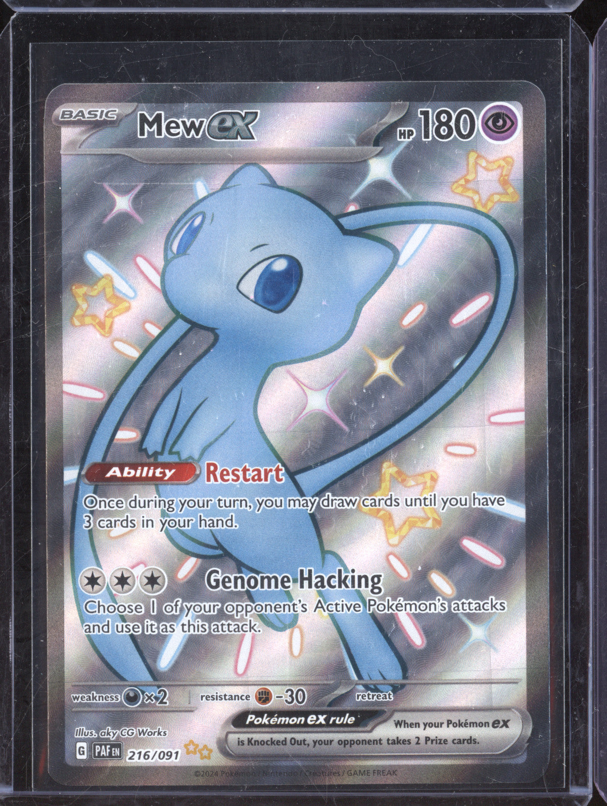 Mew ex 2024 Pokemon Paldean Fates 216/091 Shiny Full Art