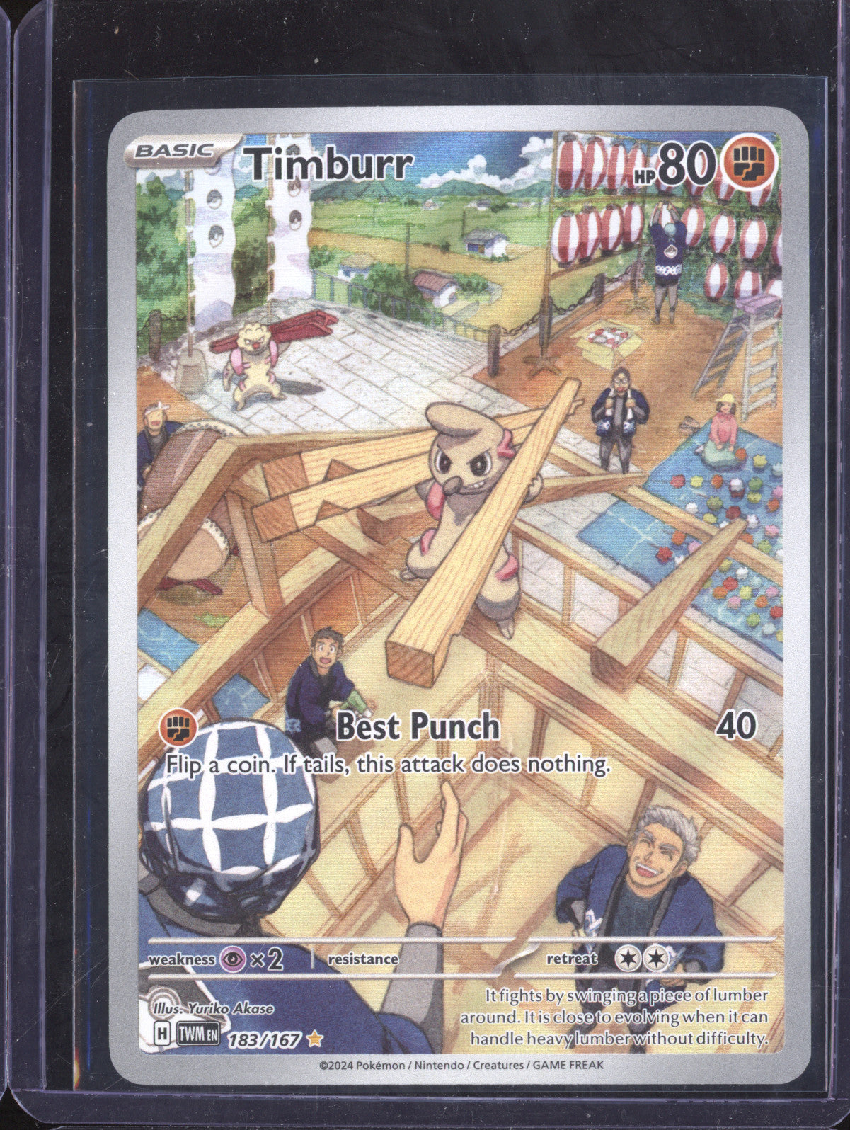 Timburr 2024 Pokemon Twilight Masquerade 183/167 Illustration Rare