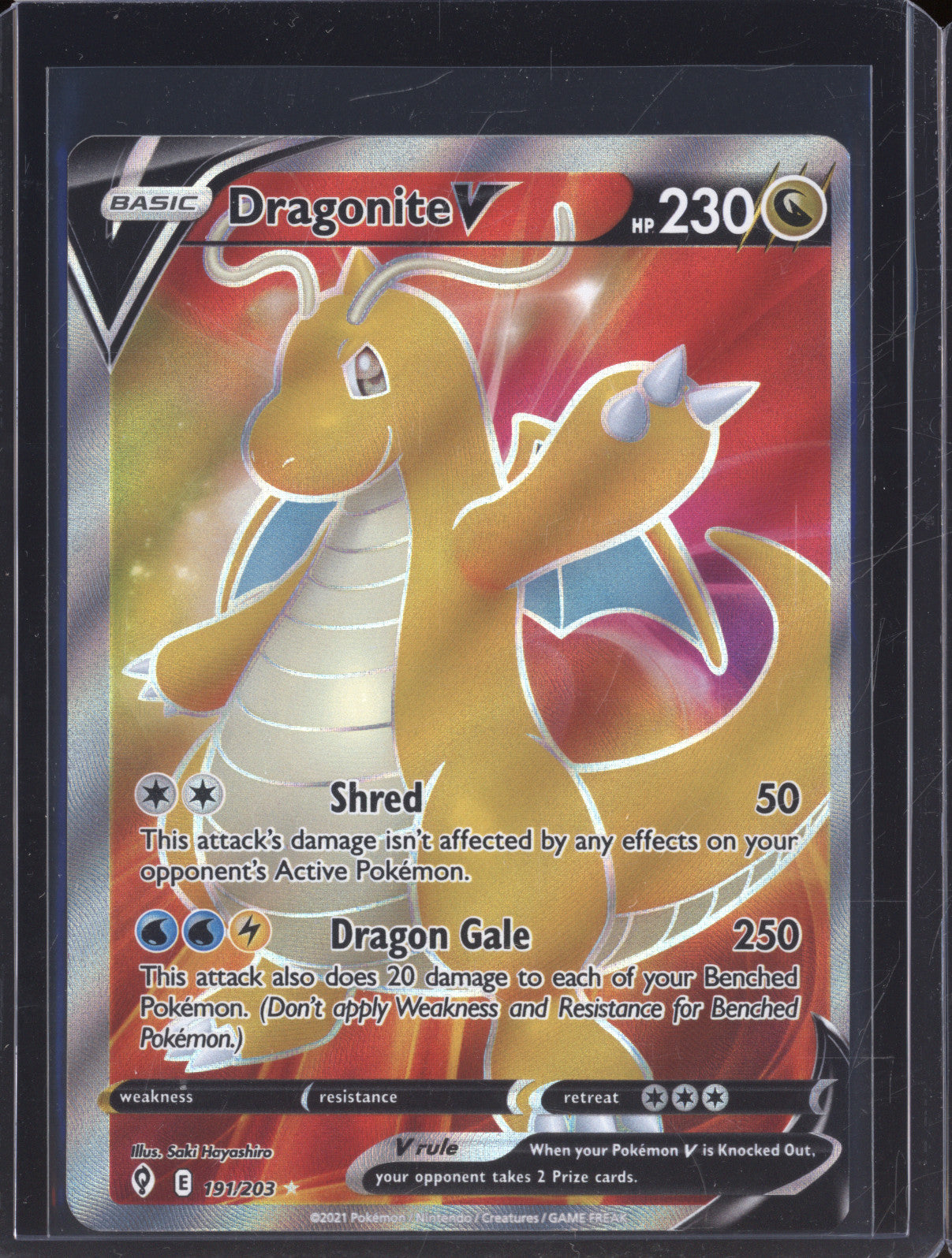2021 Pokemon Evolving Skies 191 Dragonite V