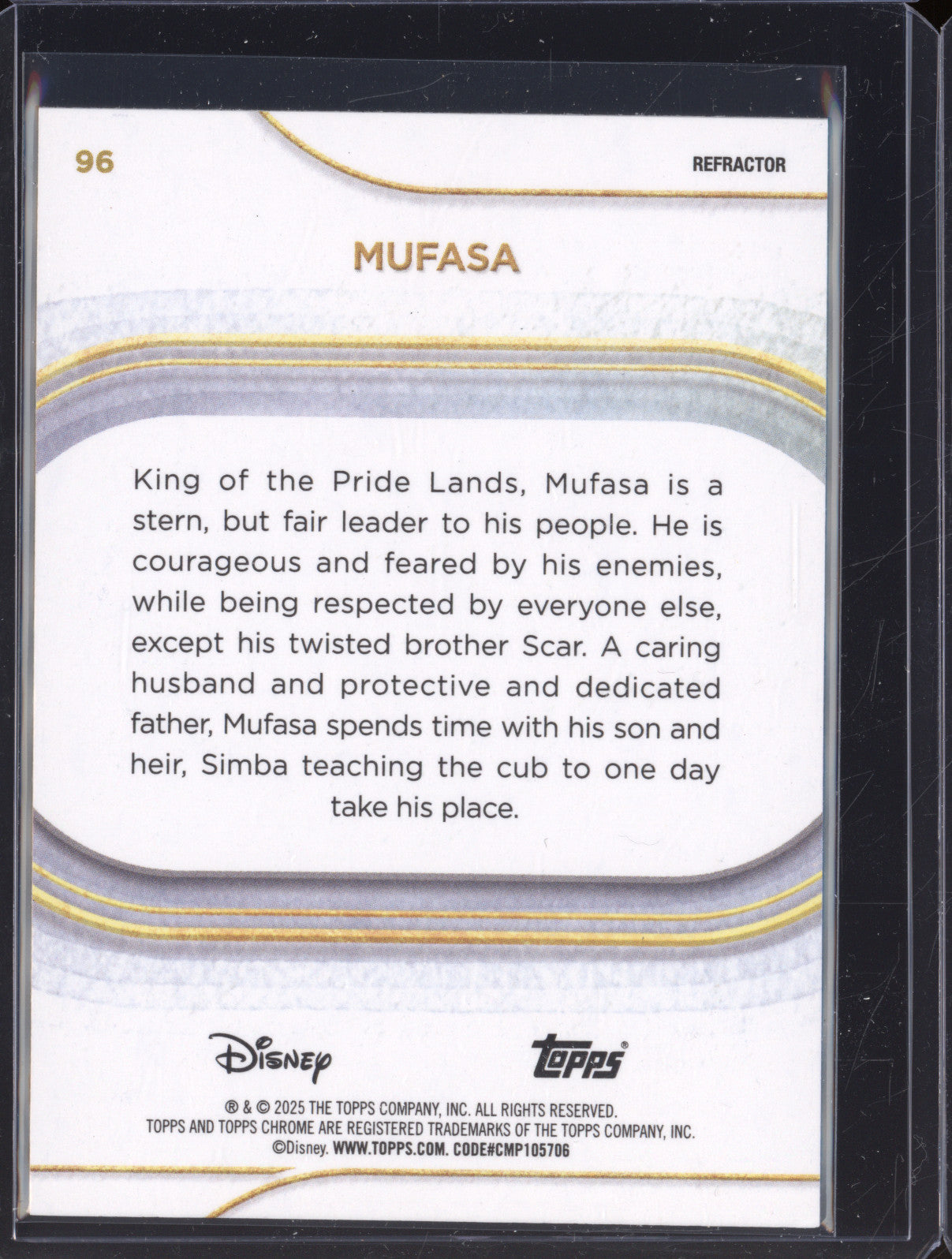 Mufasa 2025 Topps Chrome 96 Refractor