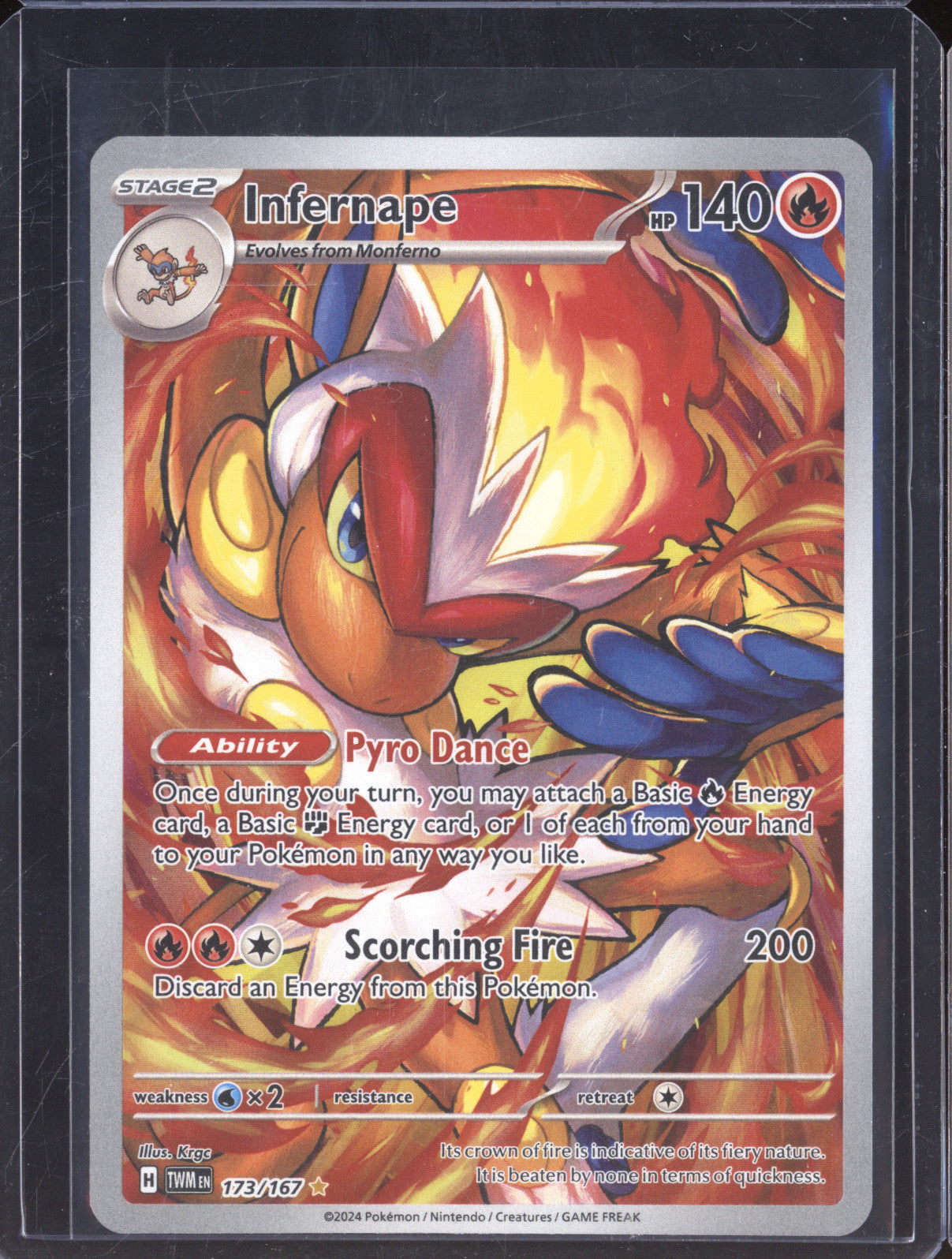Infernape 173/167 Illustration Rare Twilight Masquerade Scarlet & Violet