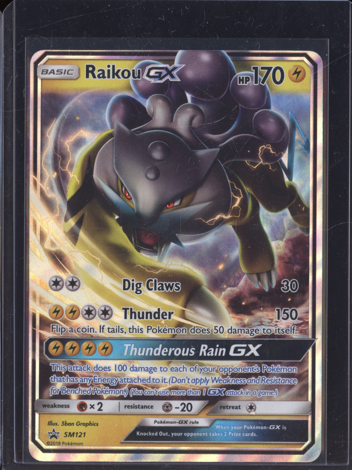 Raikou GX 2018 Pokemon Sun & Moon Promo SM121 Holo