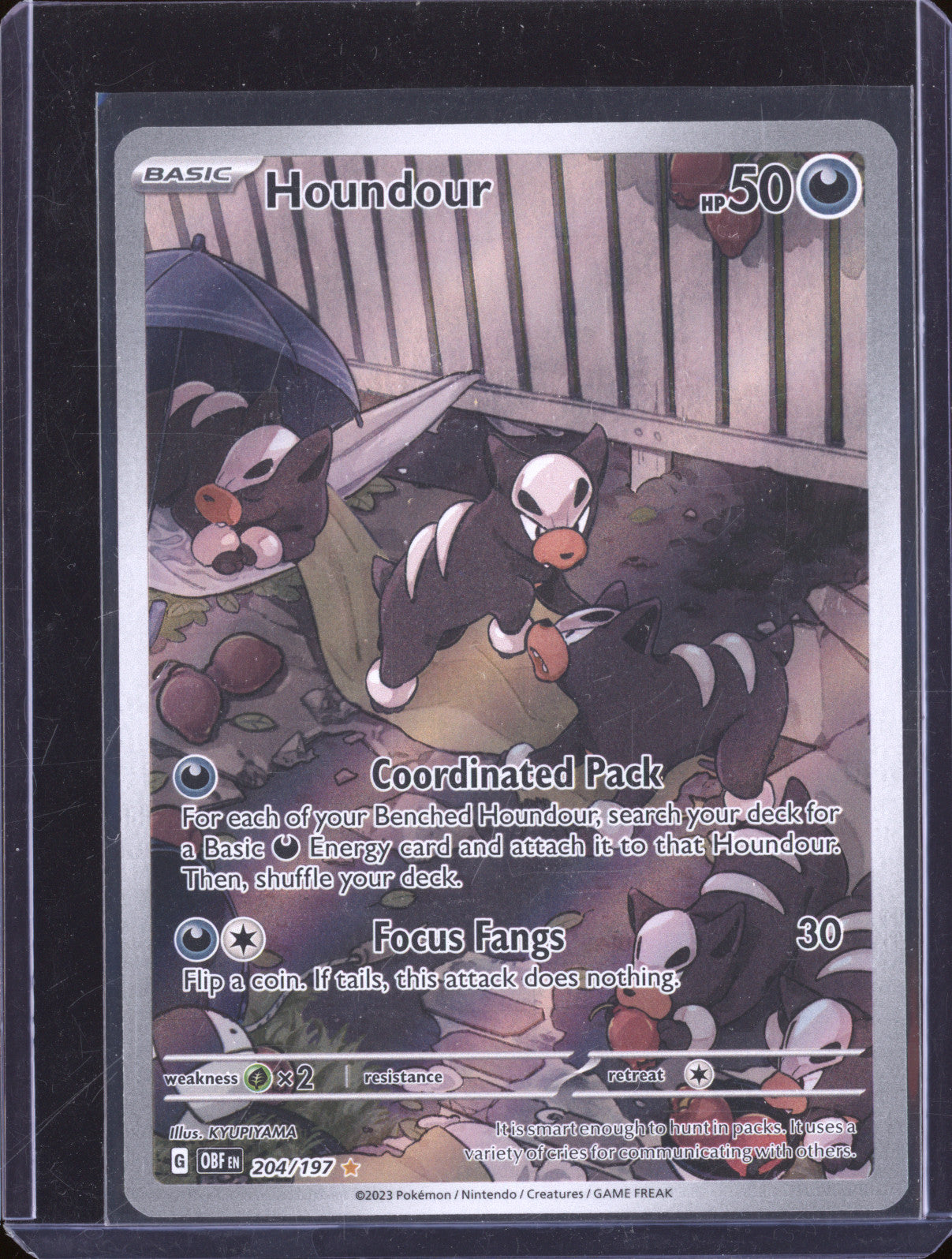 2023 Pokemon Obsidian Flames OBF 204 Houndour Illustration Rare