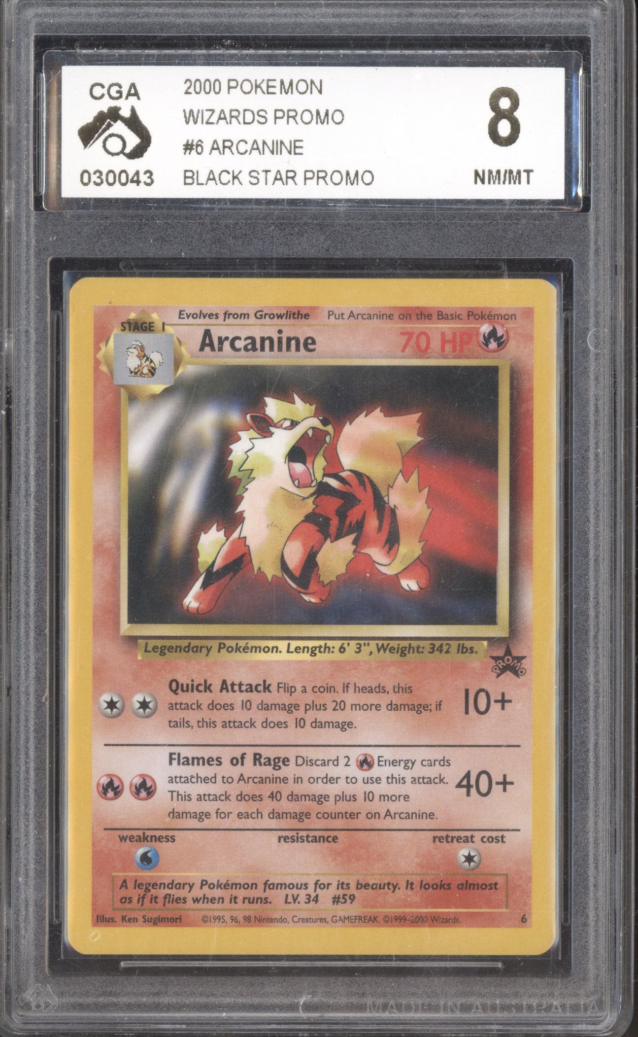 Arcanine 2000 Pokemon Wizards Promo 6 Black Star Promo CGA 8