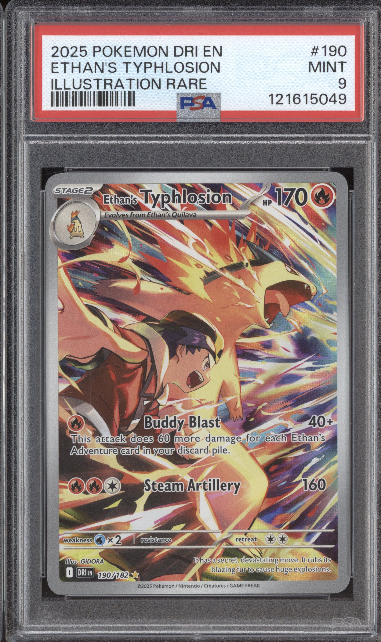 Ethan's Typhlosion 0 Pokemon Destined Rivals DRI 190/182 Illustration Rare PSA 9