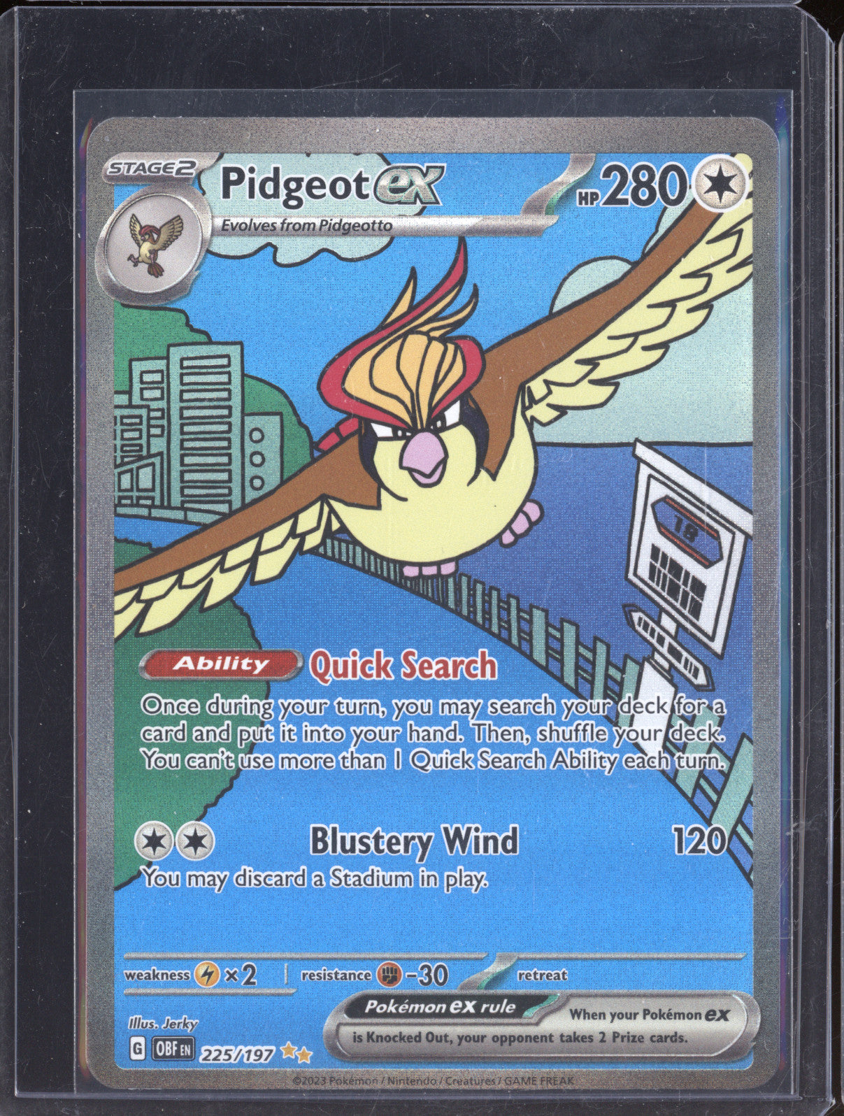 2023 Pokemon Obsidian Flames 225/197 Pidgeot ex Special Illustration Rare