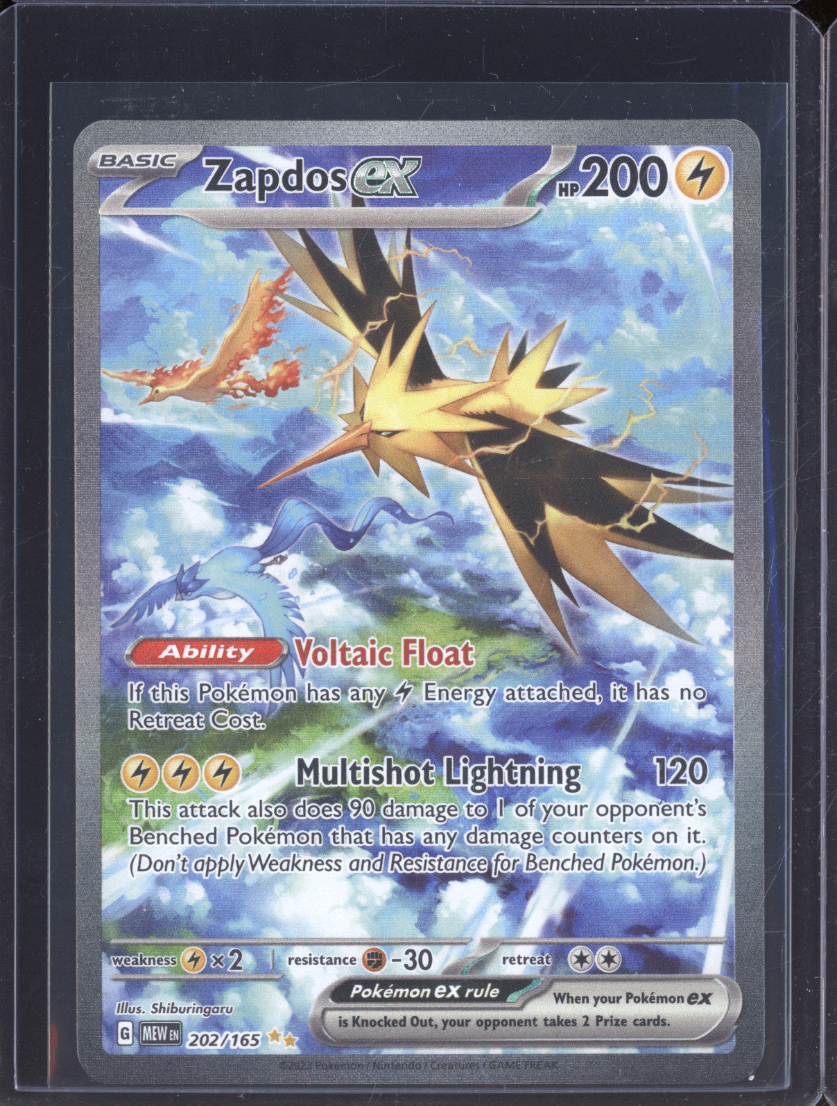 Zapdos ex 2023 Pokemon 151 202/165 Special Illustration Rare