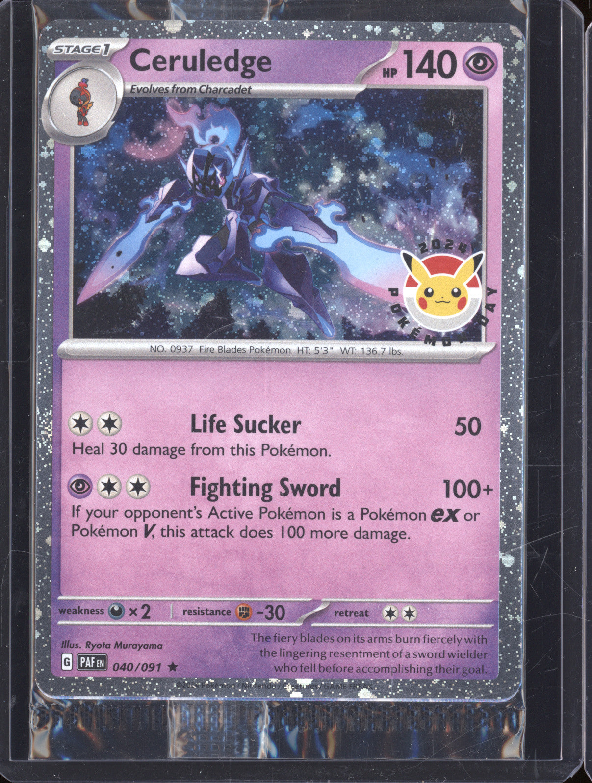 Ceruledge 2024 Pokemon Paldean Fates PAF 040/092 2024 Pokemon Day Promo