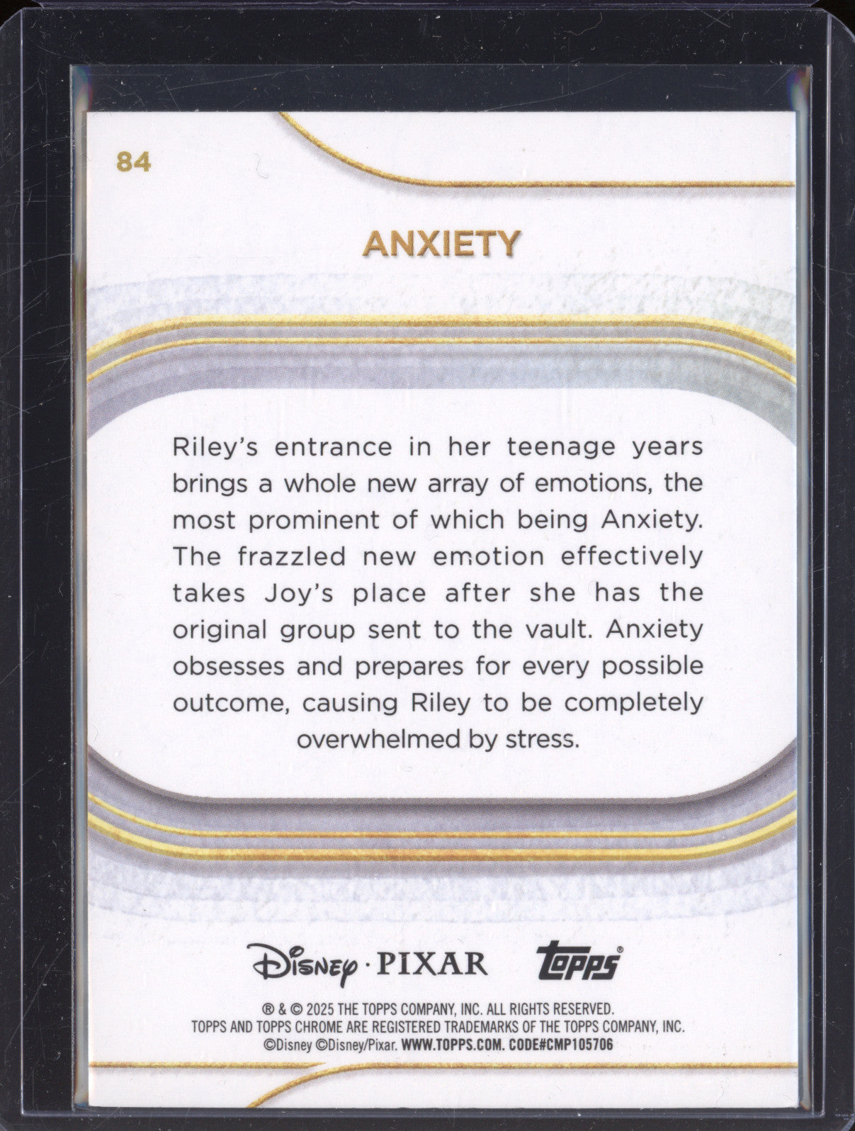 Anxiety 2025 Topps Chrome 84 Yellow Refractor 005/275