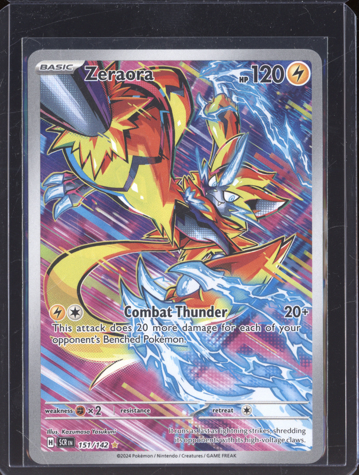Zeraora 2024 Pokemon Stellar Crown SCR 151/142 Illustration Rare