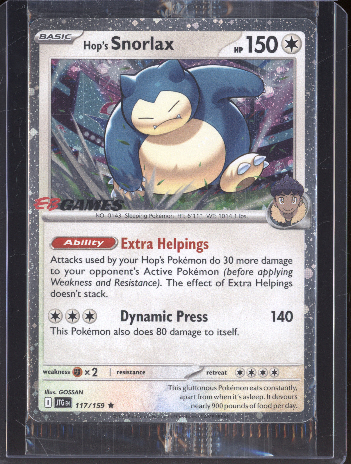 Hop's Snorlax 2025 Pokemon Journey Together JTG 117/159 EB Games Promo