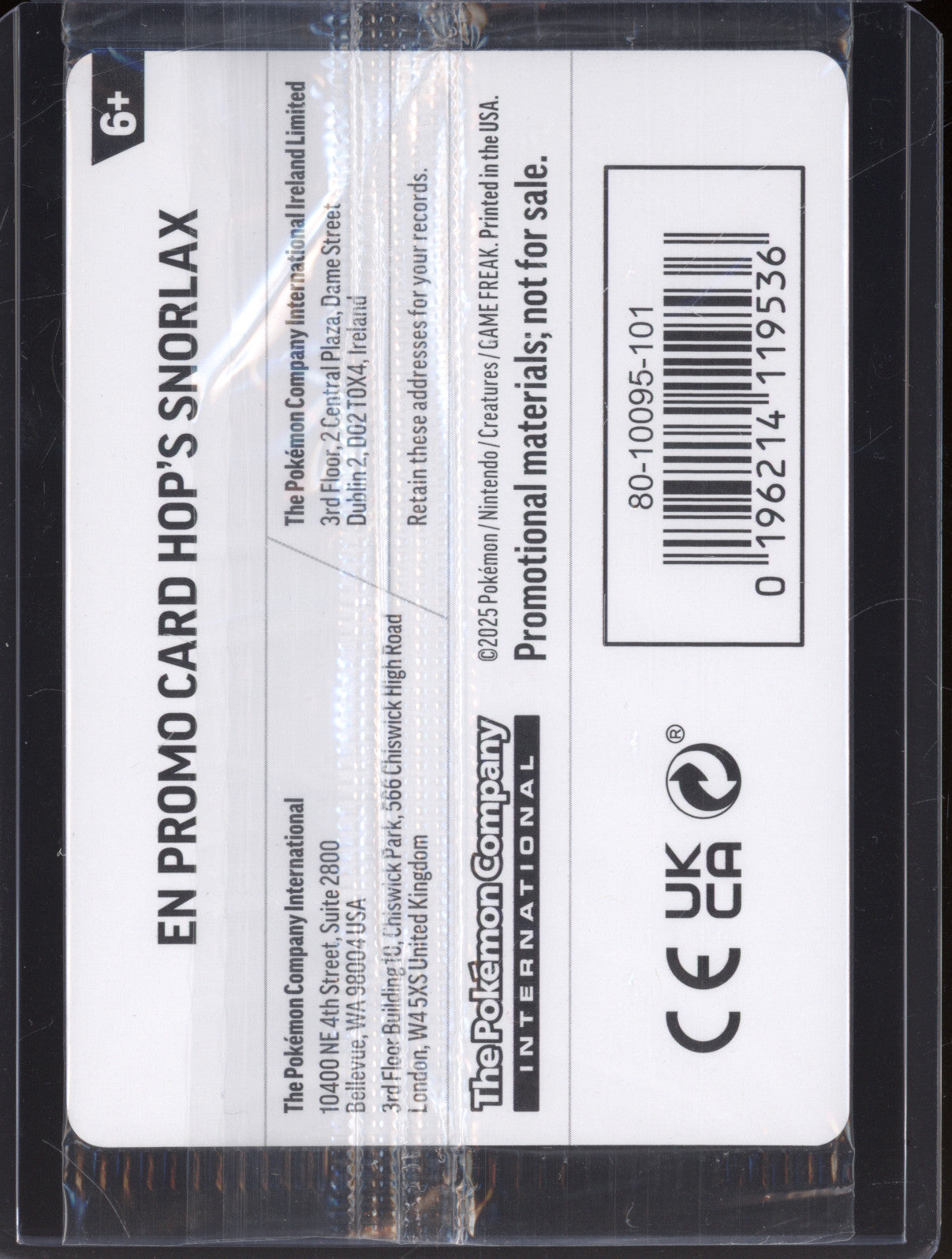 Hop's Snorlax 2025 Pokemon Journey Together JTG 117/159 EB Games Promo