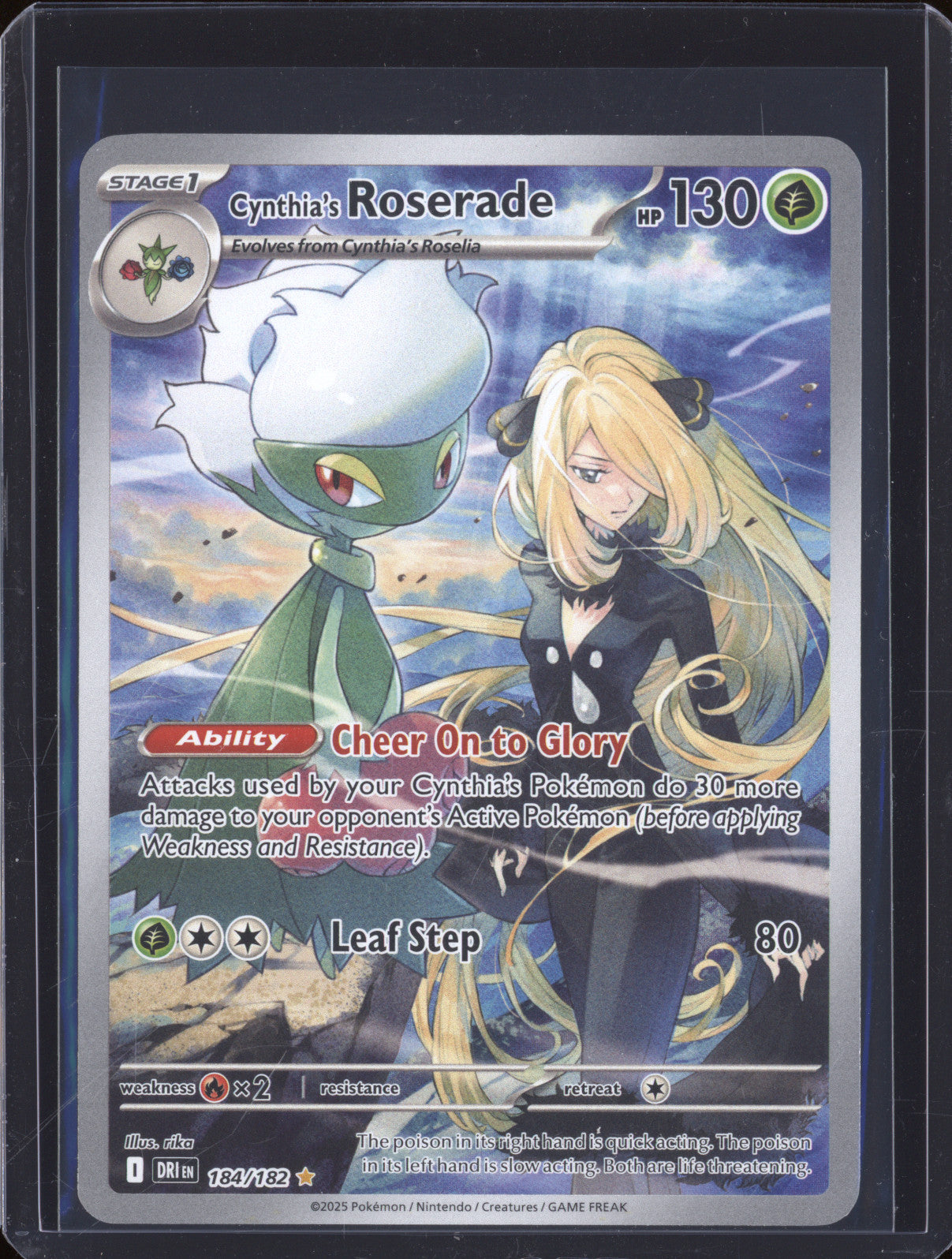 2025 Pokemon Destined Rivals DRI 184 Cynthia's Roserade Illustration Rare