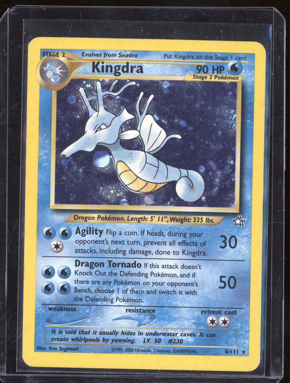 2000 Pokemon Wizards of the Coast Neo Genesis 8/111 Kingdra Holo Rare
