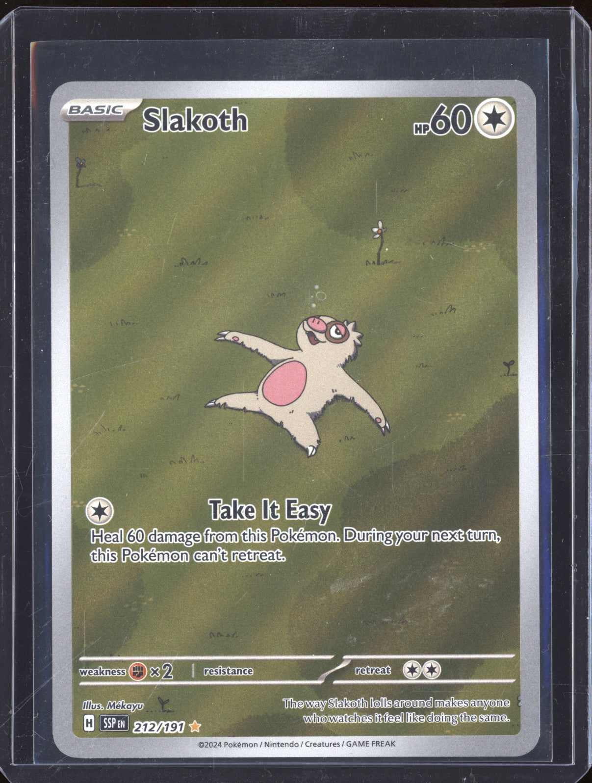 Slakoth 2024 Pokemon Surging Sparks 212/191 Illustration Rare