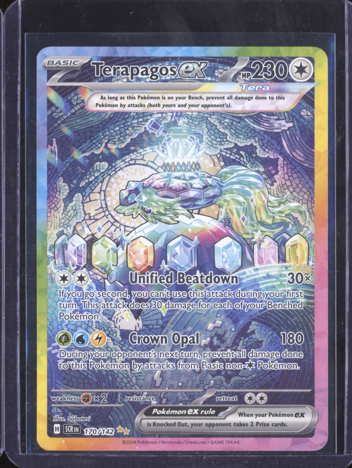 Terapagos ex 2024 Pokemon Stellar Crown 170/142 Special Illustration Rare