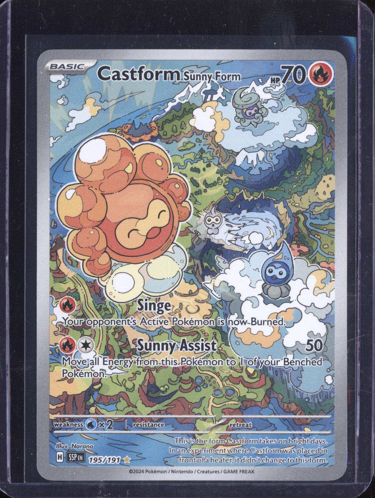 Castform Sunny Form 2024 Pokemon Surging Sparks 195/191 Illustration Rare