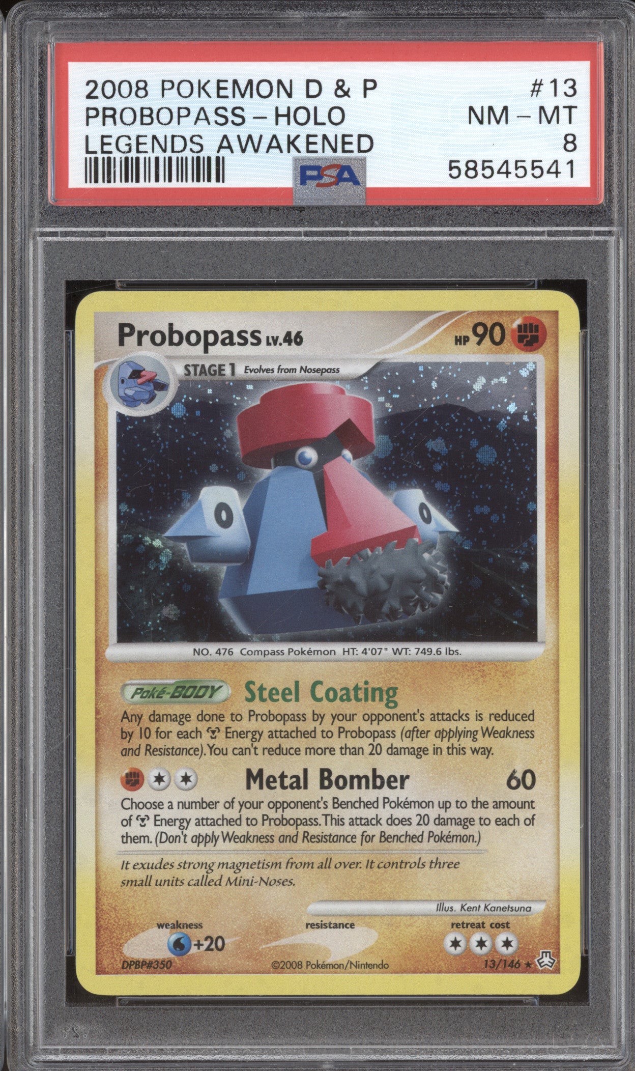 Probopass 2008 Pokemon Legends Awakened 13/146 Holo Rare PSA 8