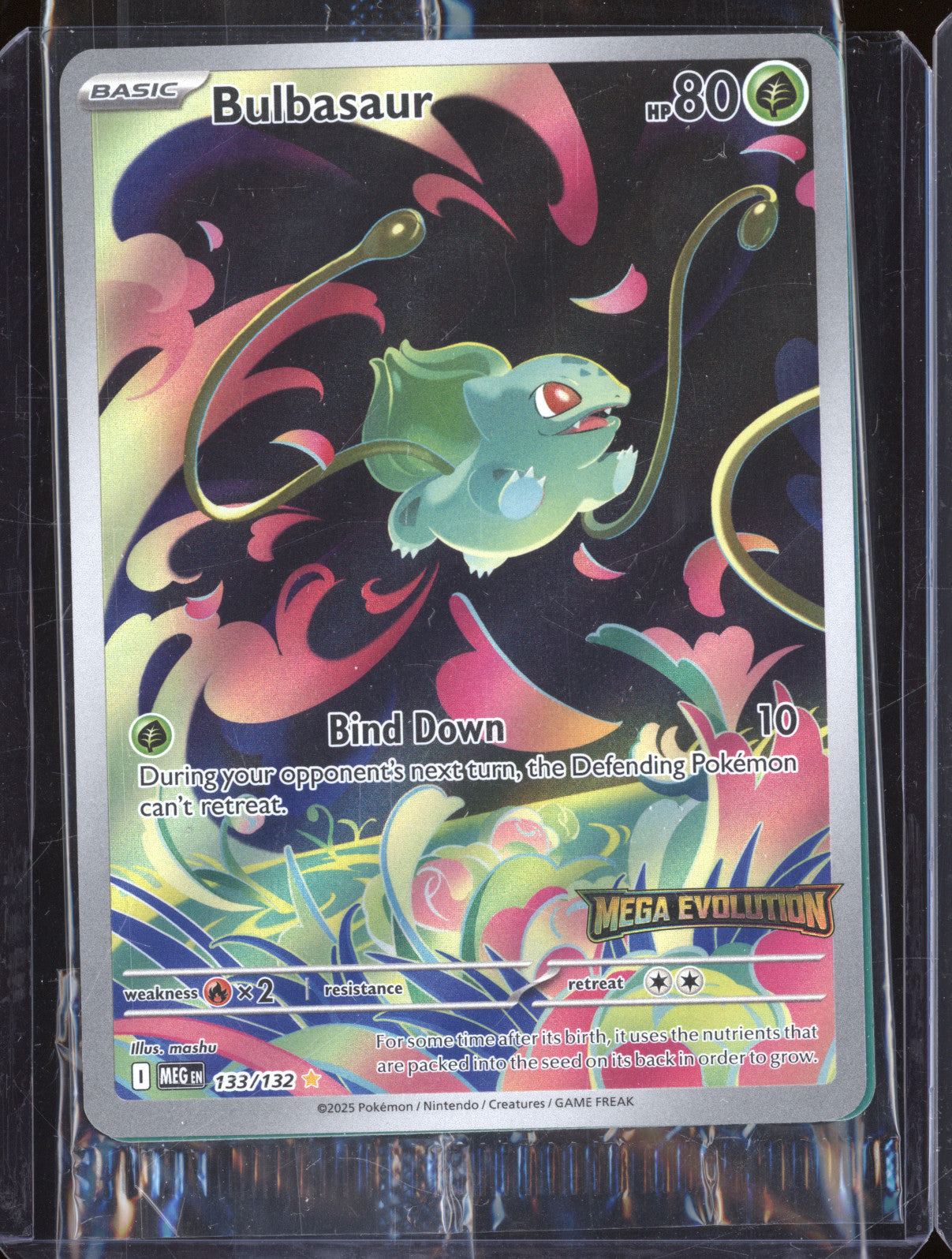 Bulbasaur 2025 Pokemon Mega Evolutions MEG 133/132 Box Topper Stamp Promo