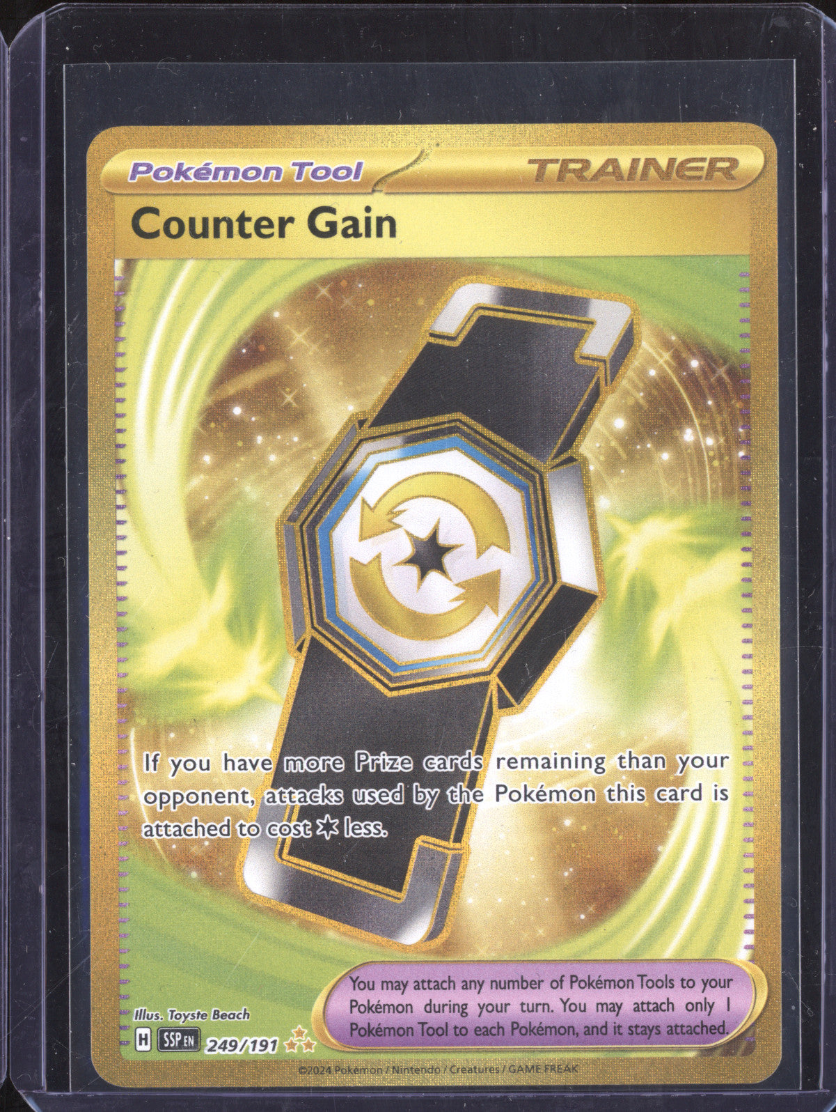 Counter Gain 2024 Pokemon Surging Sparks 249/191 Hyper Rare
