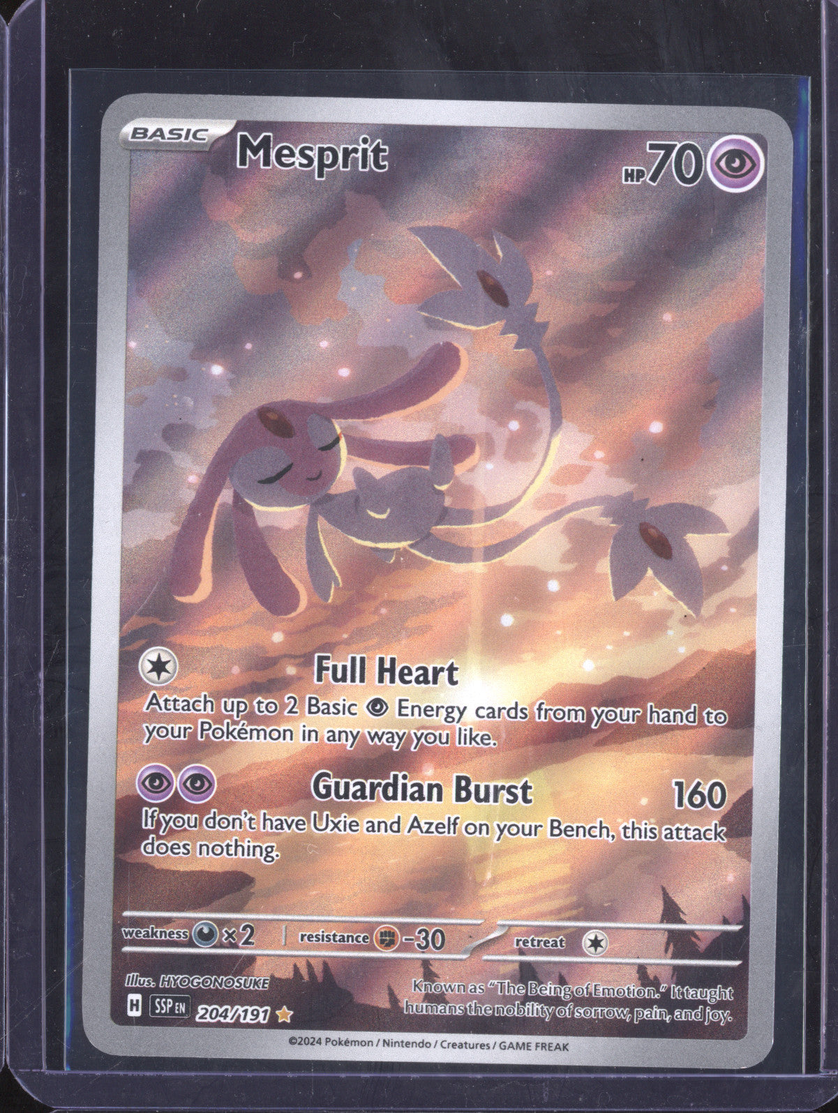 Mesprit 2024 Pokemon Surging Sparks 204/191 Illustration Rare