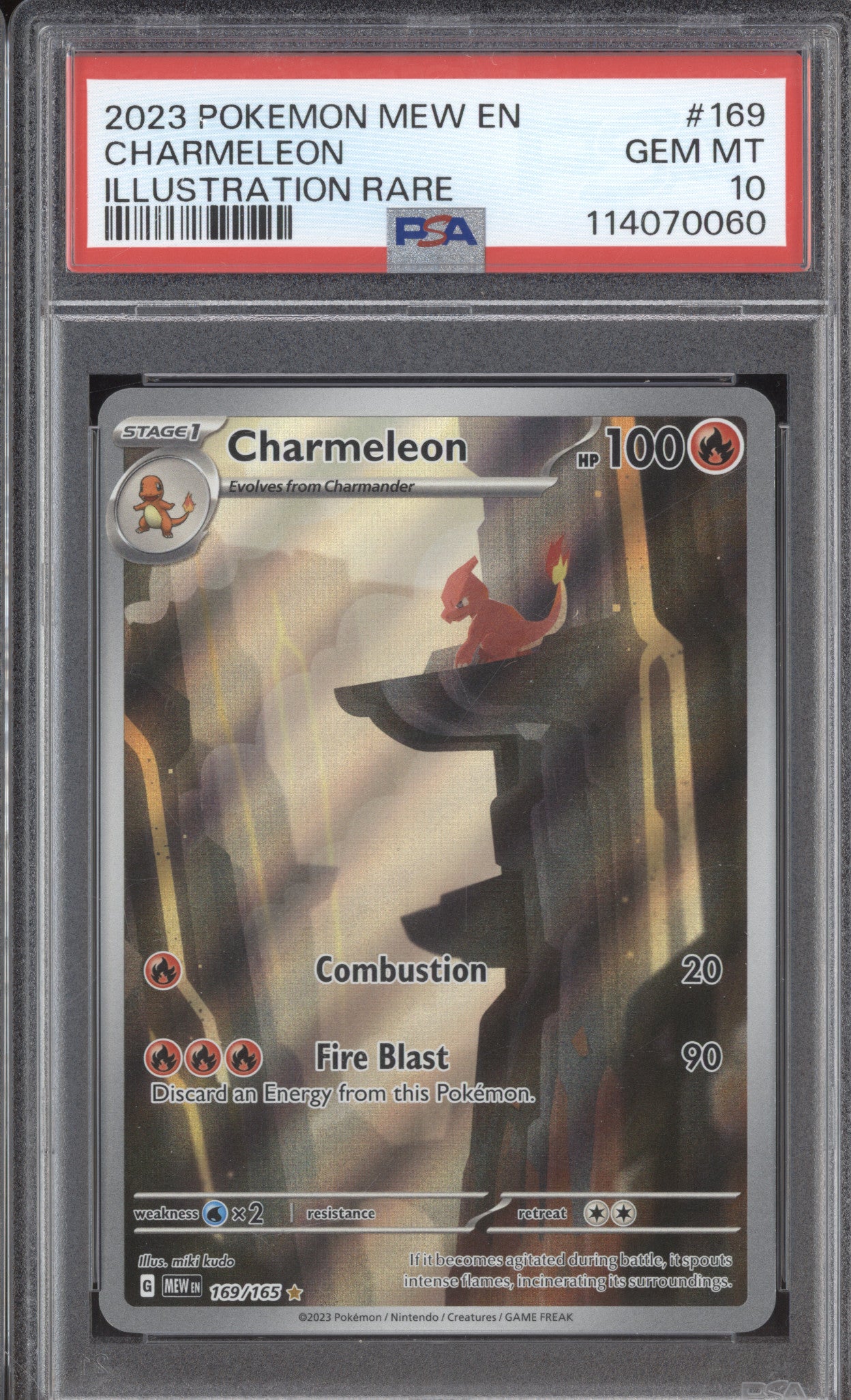 Charmeleon 2023 Pokemon 151 MEW 169/165 Illustration Rare PSA 10