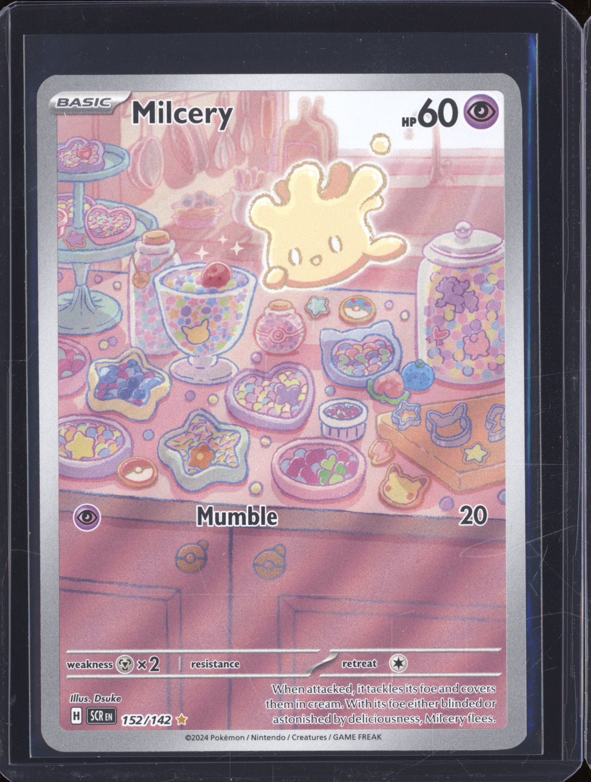 2024 Pokemon Stellar Crown SCR 152 Milcery Illustration Rare