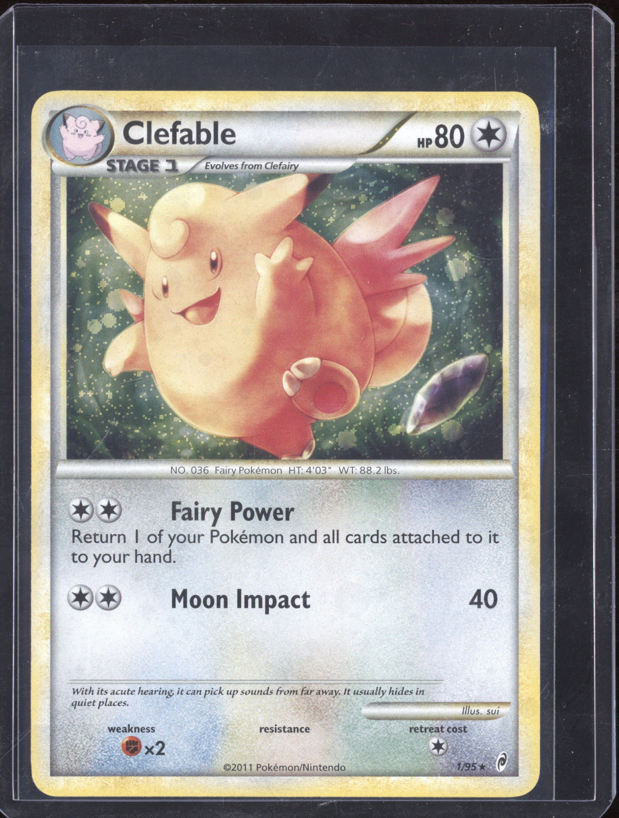 2011 Pokemon Call of Legends 1/95 Clefable Reverse Holo