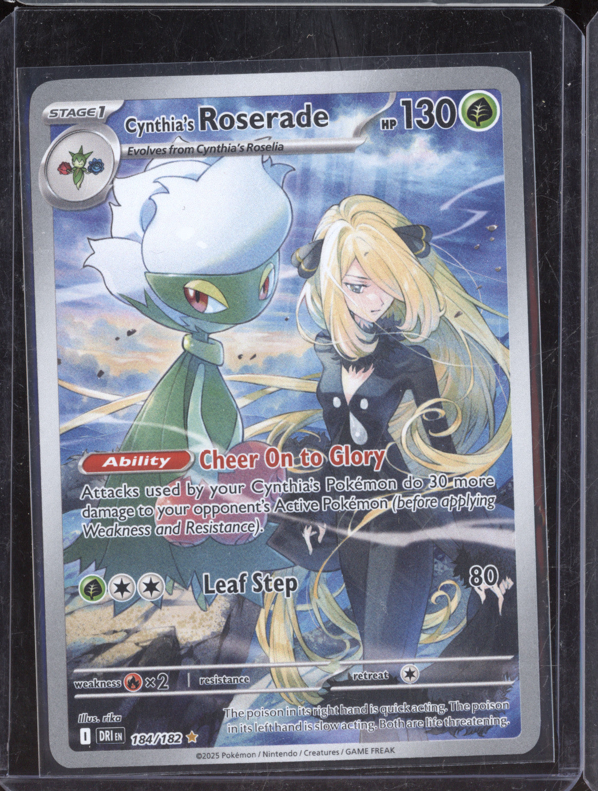 Cynthia's Roserade 2025 Pokemon Destined Rivals DRI 184/182 Illustration Rare