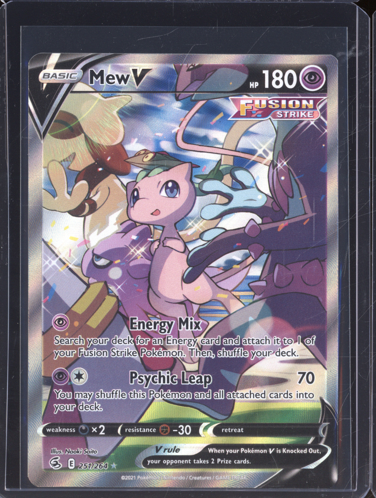 Mew V (Alternate Full Art) 2021 Pokemon Fusion Strike 251/264 Ultra Rare