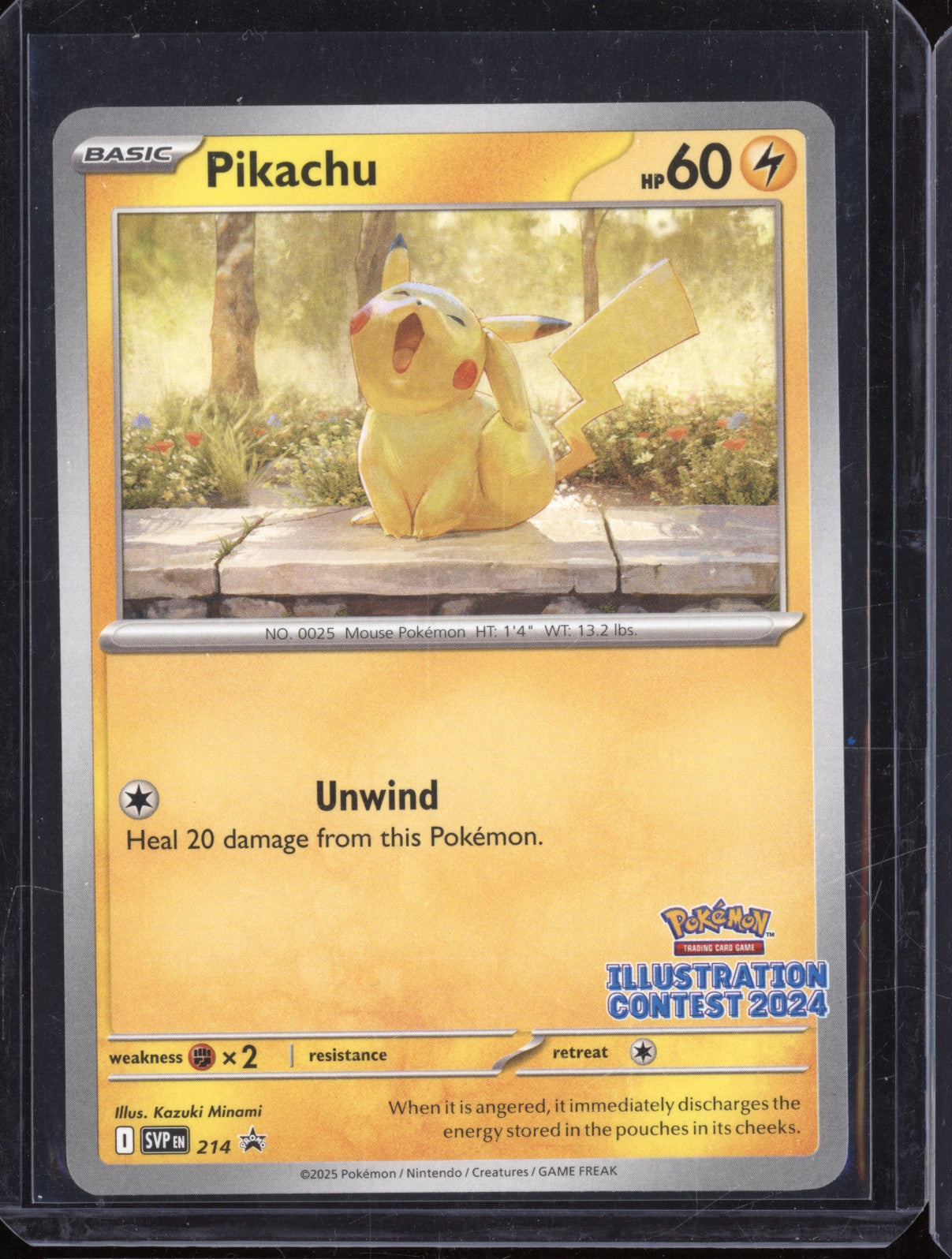 Pikachu 2025 Pokemon Black Star Promo SVP 214 Illustration Contest