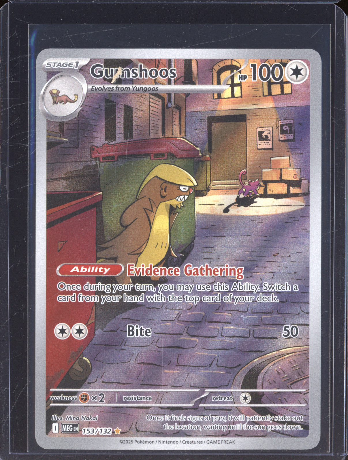 2025 Pokemon Mega Evolutions MEG 153 Gumshoos Illustration Rare