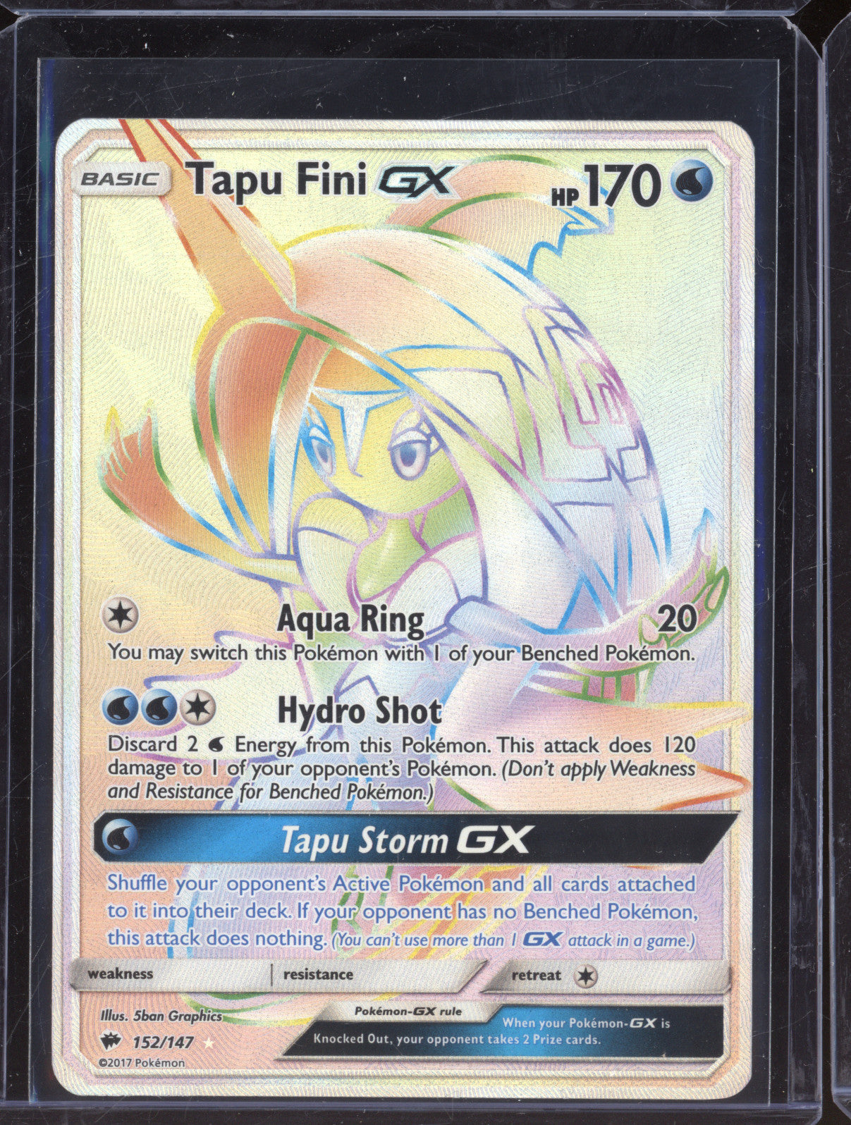 2017 Pokemon TCG Burning Shadows 152/147 Tapu Fini GX Secret Rare