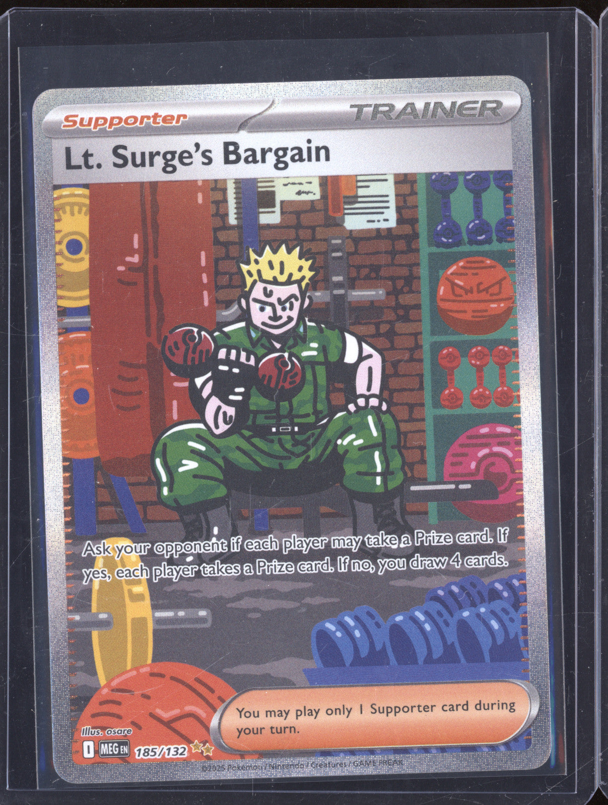 2025 Pokemon Mega Evolutions 185/132 Lt. Surge's Bargain Special Illustration