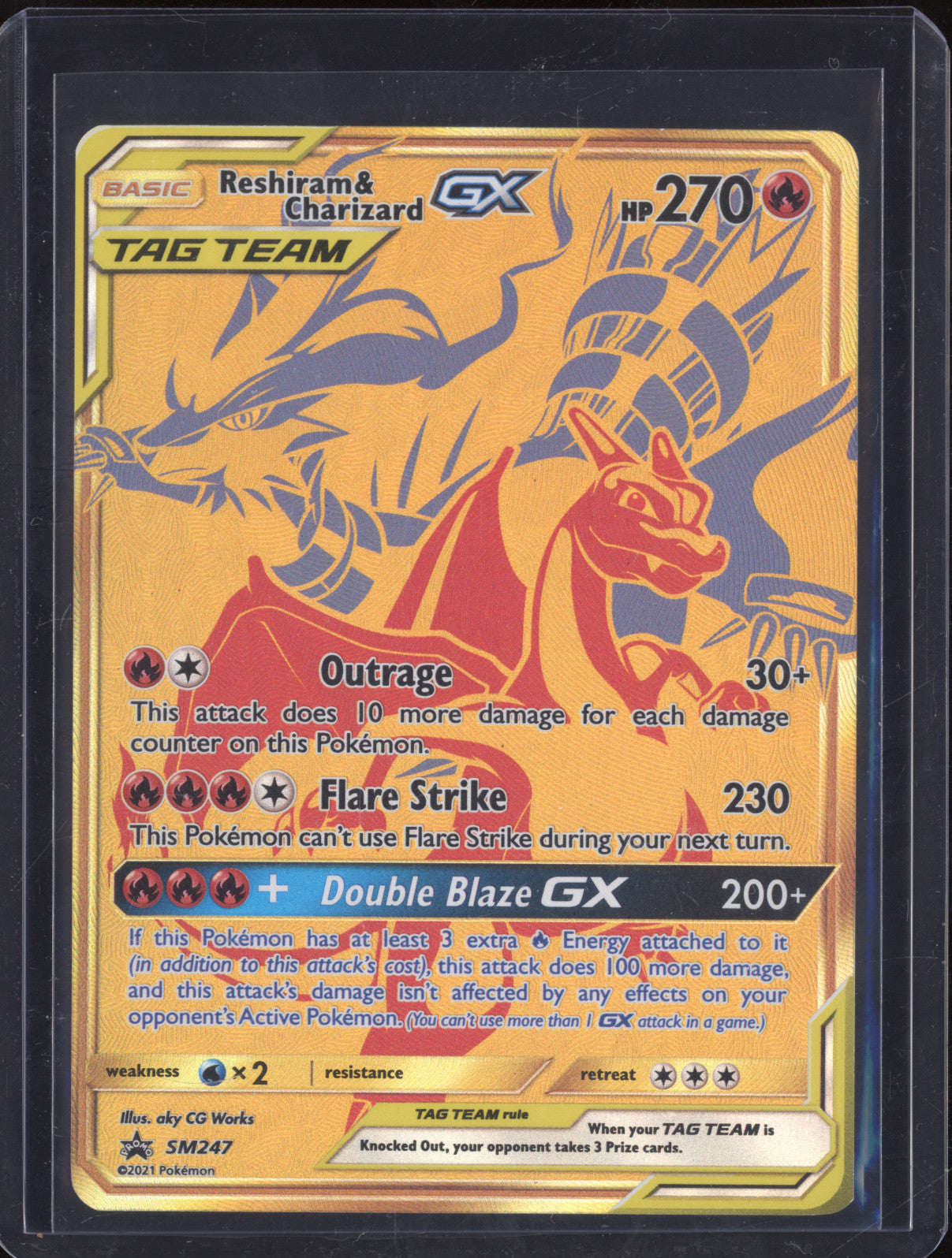 2021 Black Star Promo Sun & Moon Black Star Promo SM247 Reshiram & Charizard