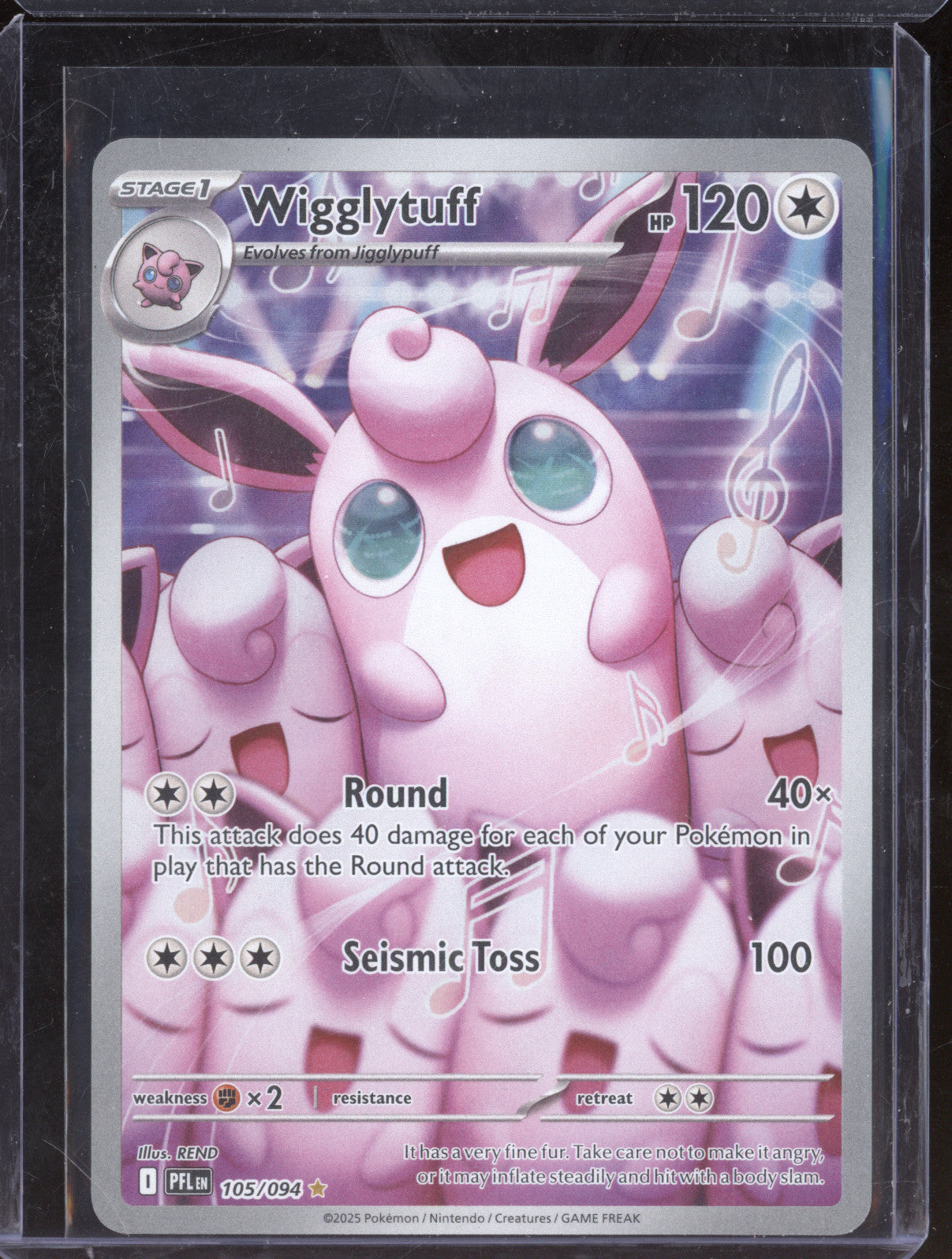 2025 Pokemon Phantasmal Flames 105/094 Wigglytuff Illustration Rare