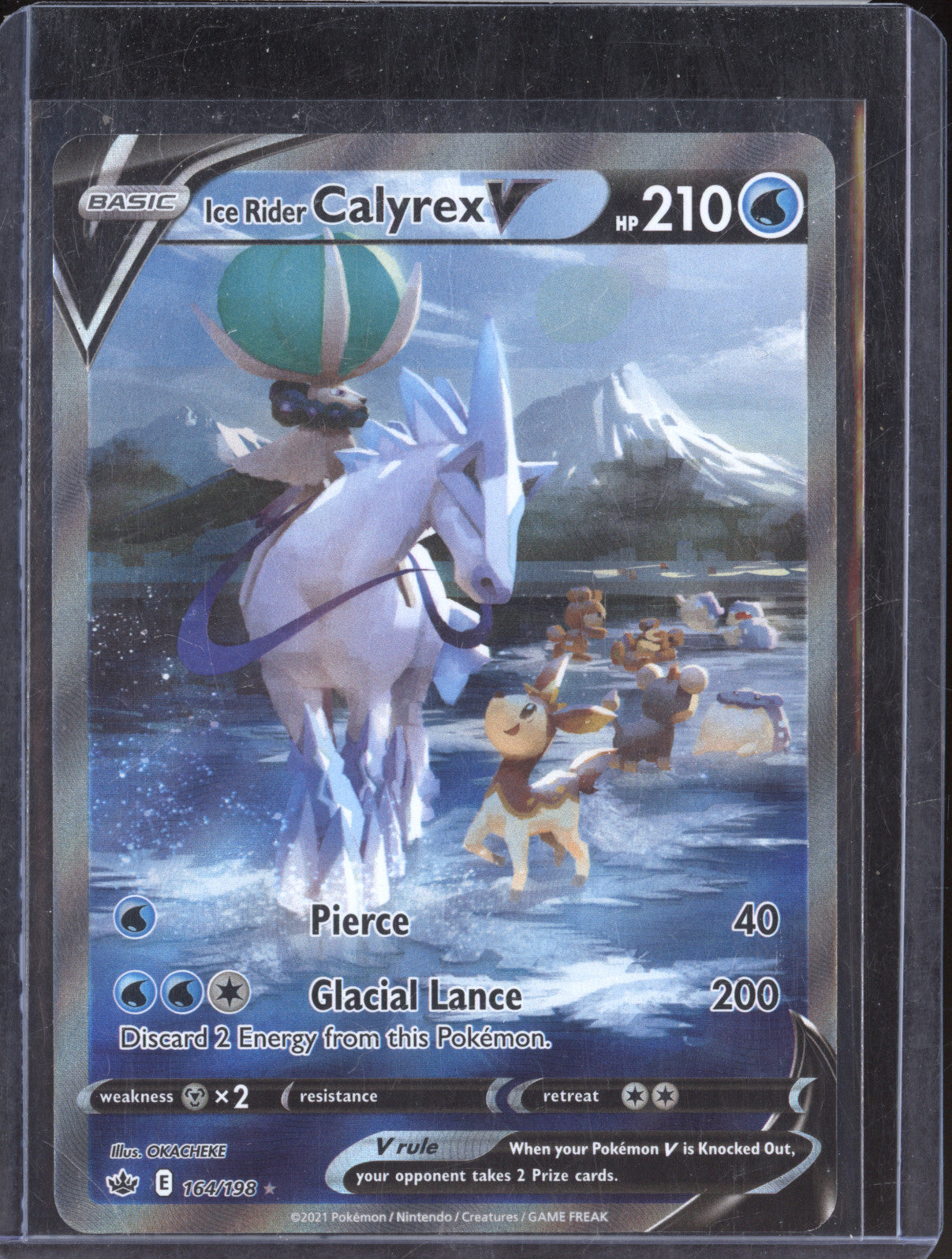 Ice Rider Calyrex V 2021 Pokemon Chilling Reign 164/198 Alternate Full Art