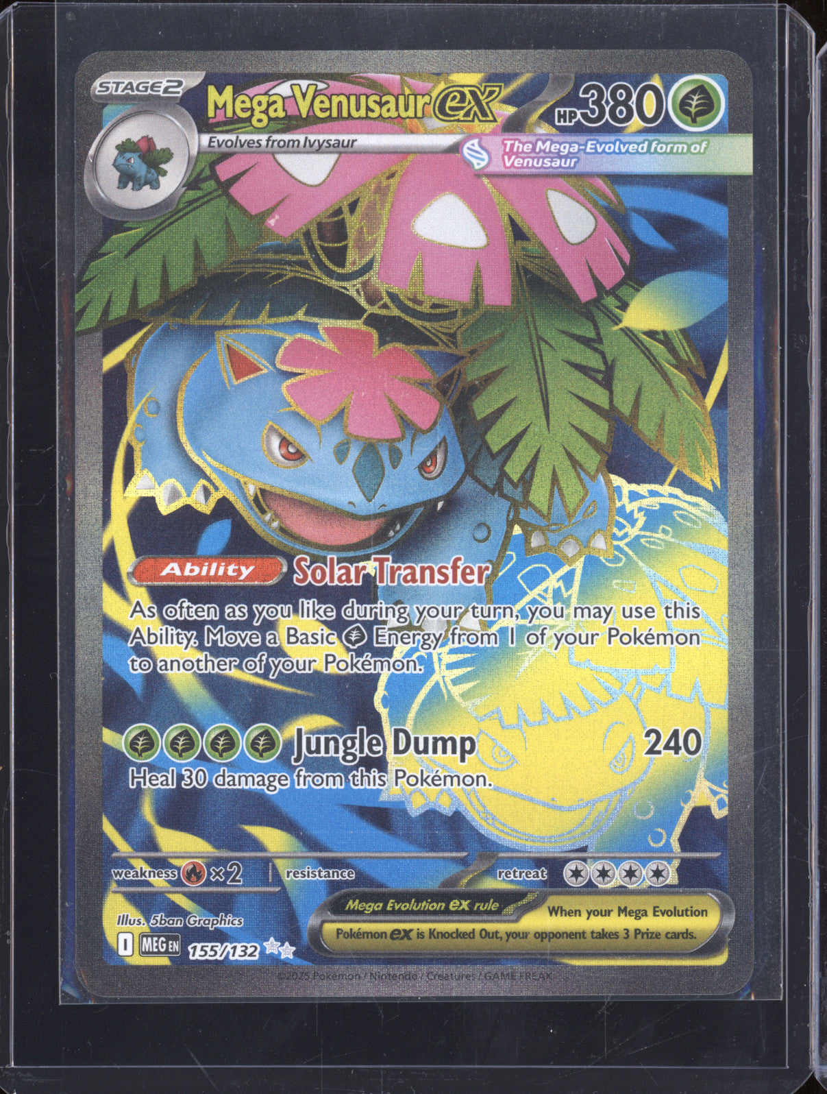 2025 Pokemon Mega Venusaur EX 155/132 Mega Evolutions Illustration Rar