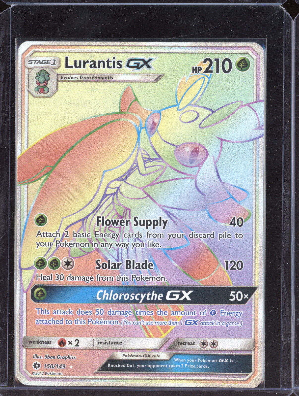 2017 Pokemon Sun & Moon 150/149 Lurantis GX Secret Rare