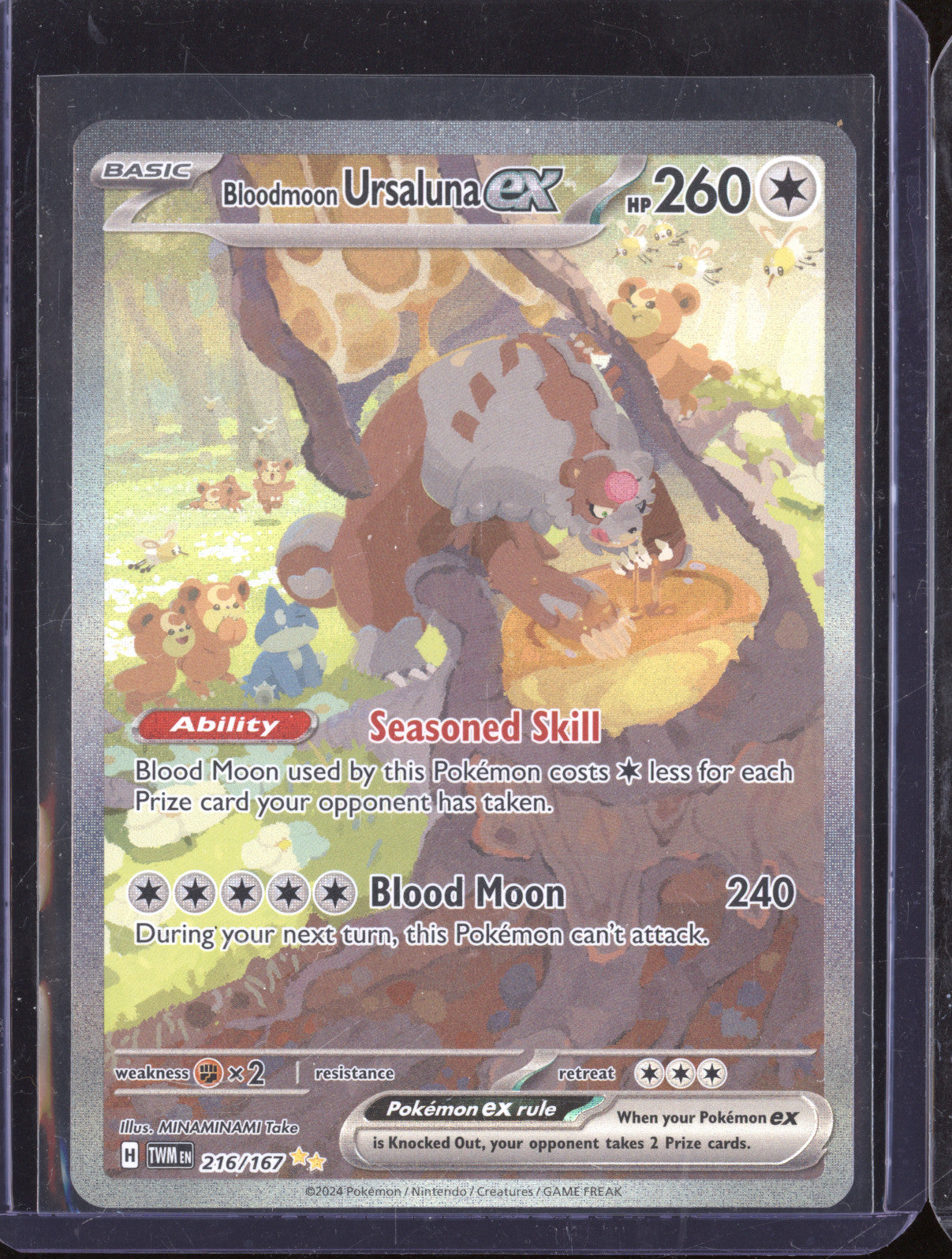Bloodmoon Ursaluna ex 2024 Pokemon Twilight Masquerade TWM 216/167 SIR
