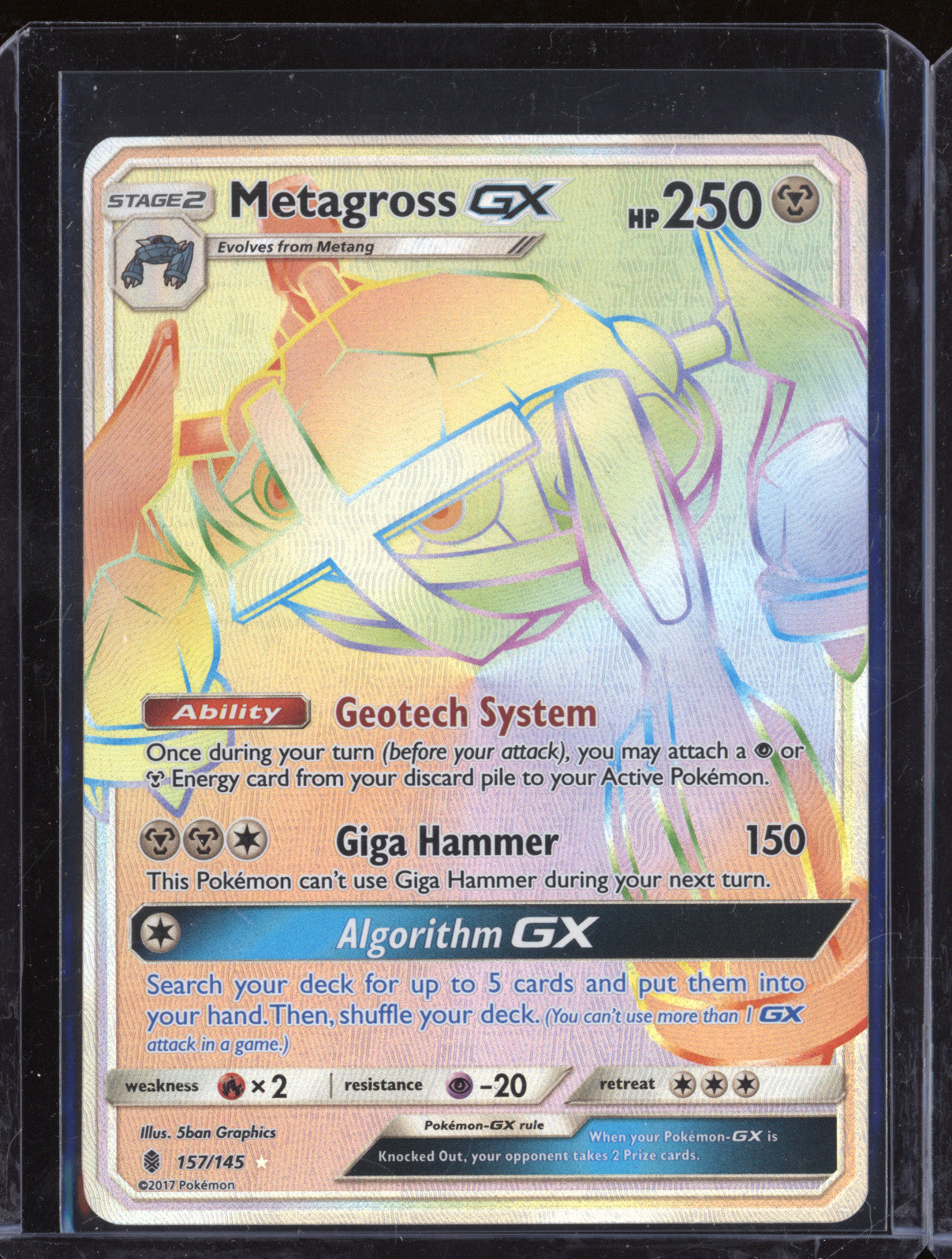 2017 Pokemon Guardians Rising 157/145 Metagross GX Secret Rare