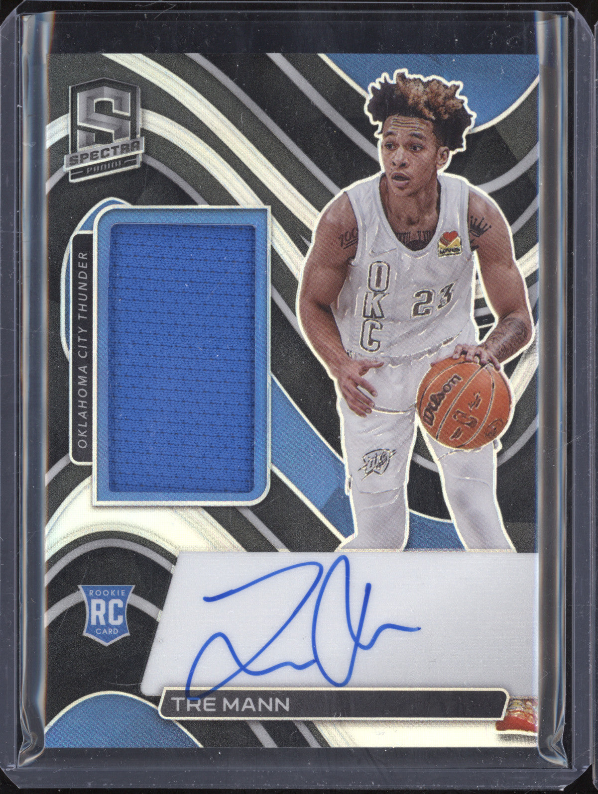 Tre Mann 2021-22 Panini Spectra 215 Rookie Jersey Auto RC 41/149