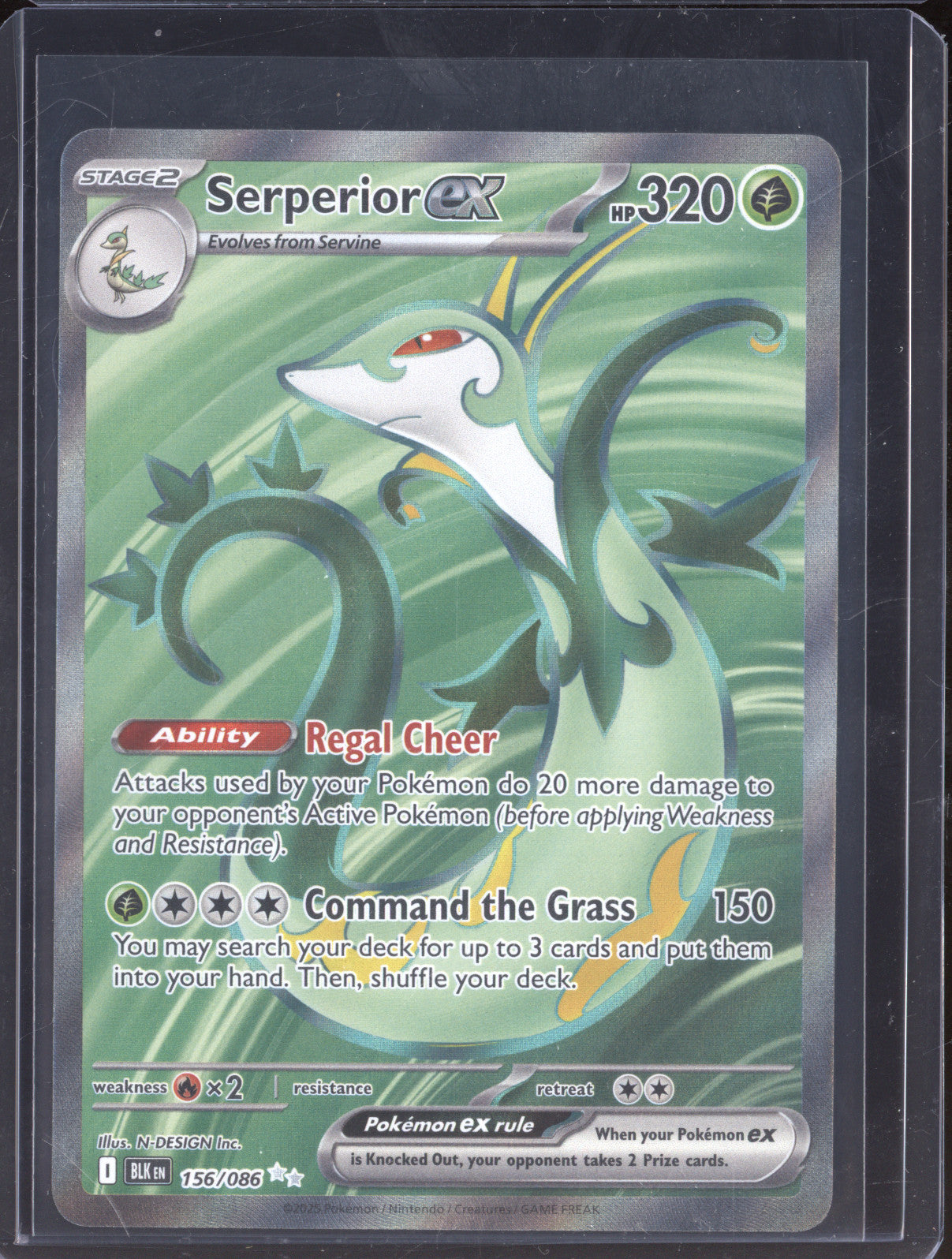 2025 Pokemon Scarlet & Violet 156/086 Serperior ex SV: Black Bolt